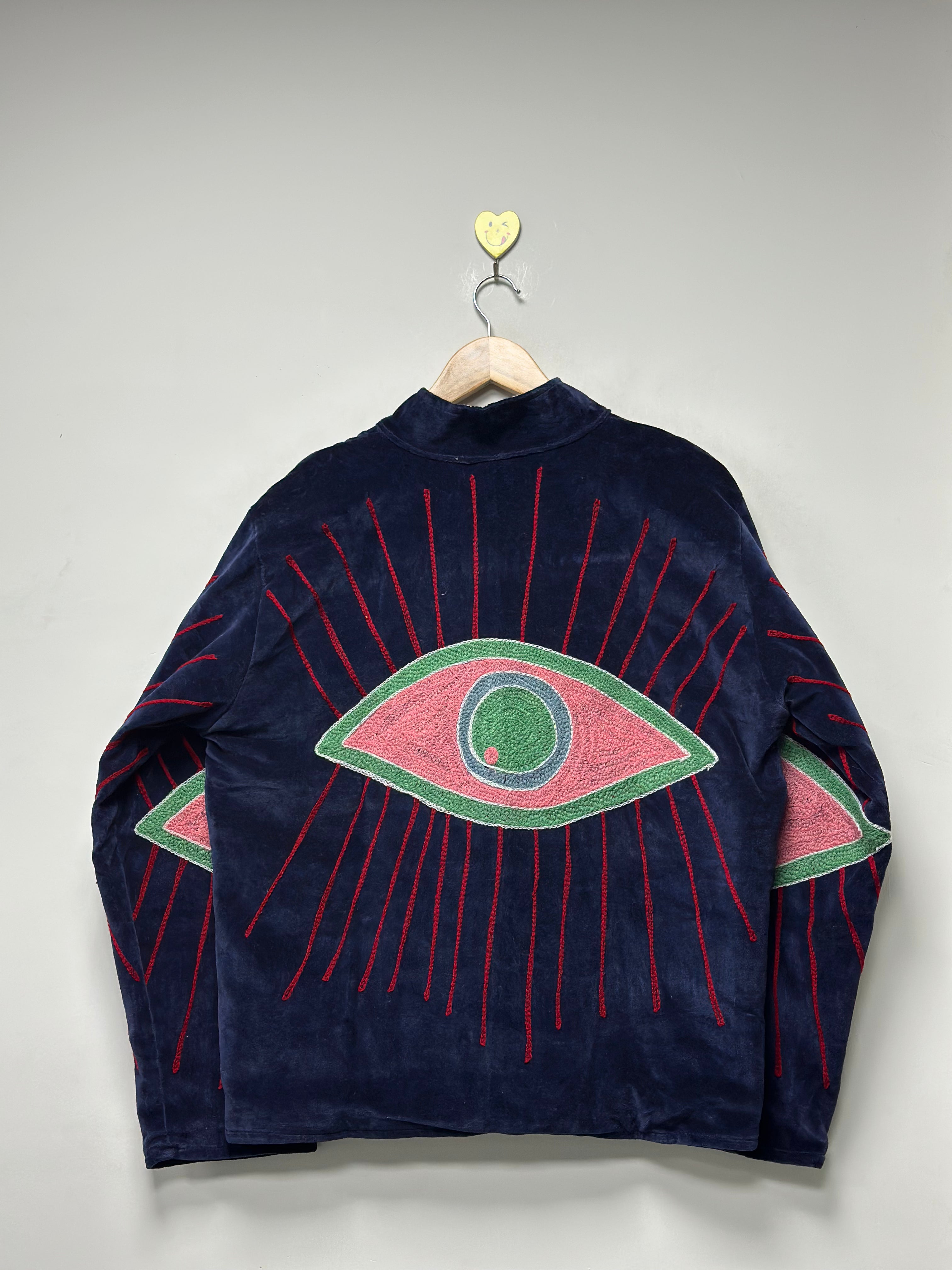 Image of Handmade Cotton Jacket Floral Embroidery velvet jacket
