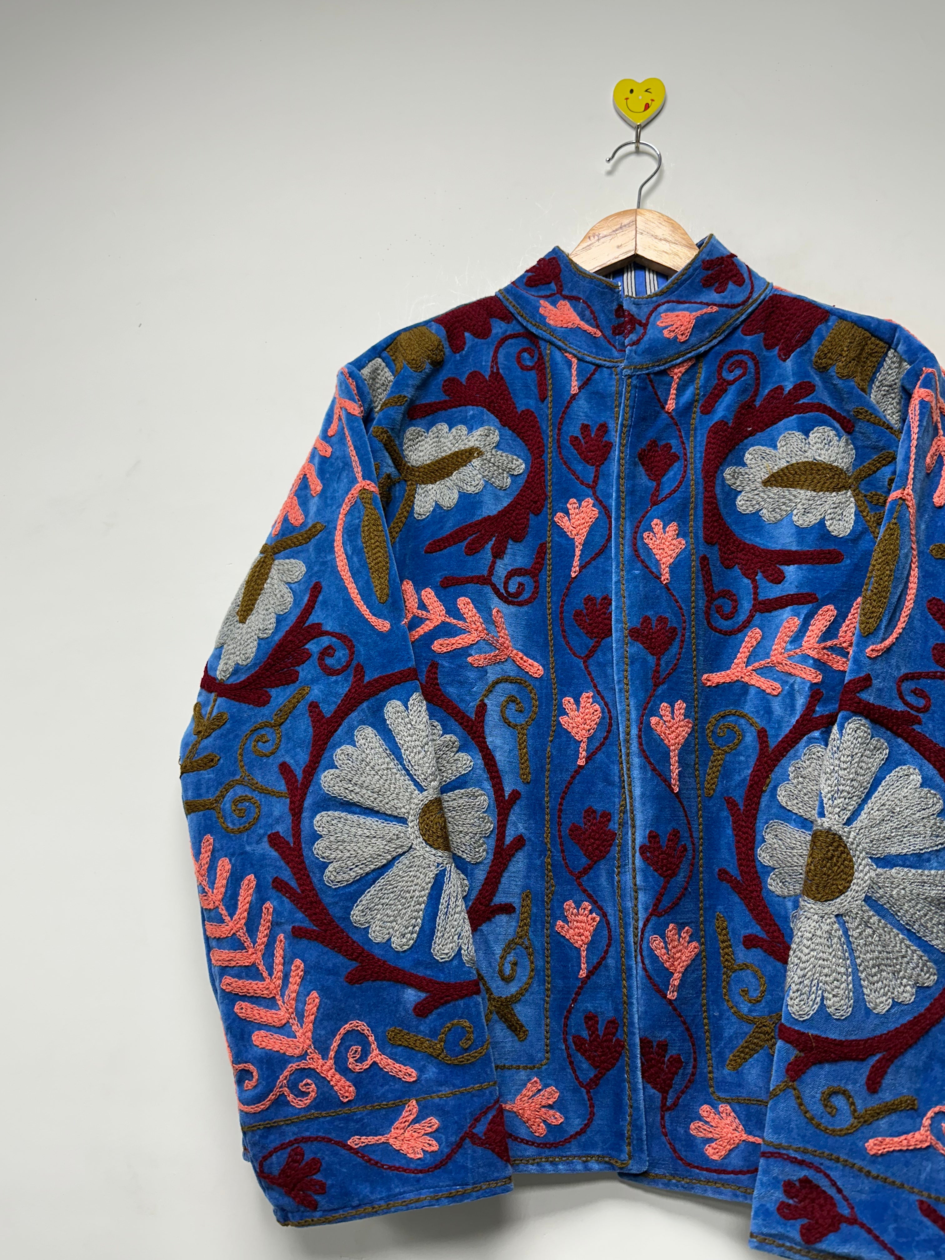 Image of Floral Embroidered Velvet Suzani Jacket