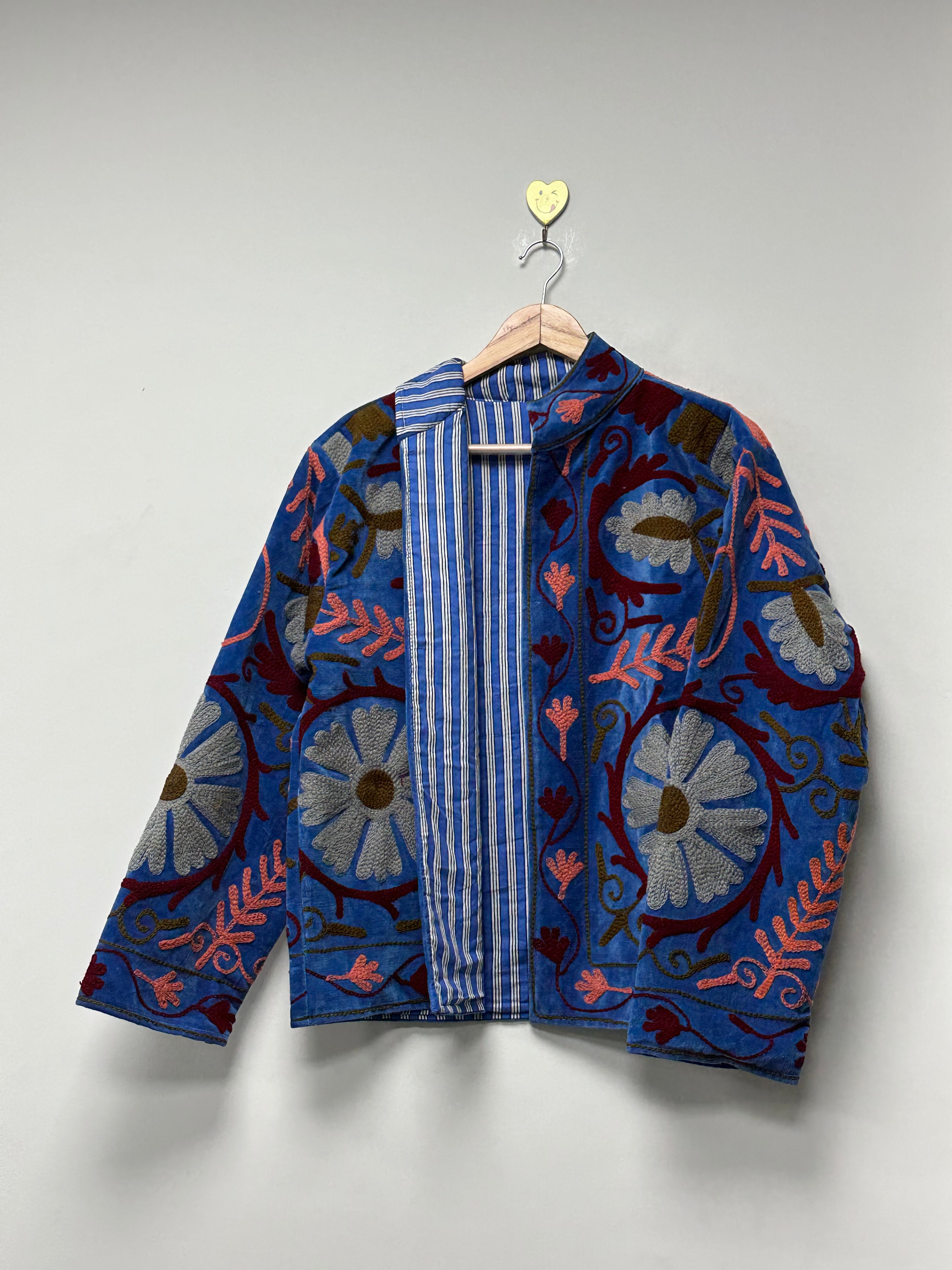 Image of Floral Embroidered Velvet Suzani Jacket