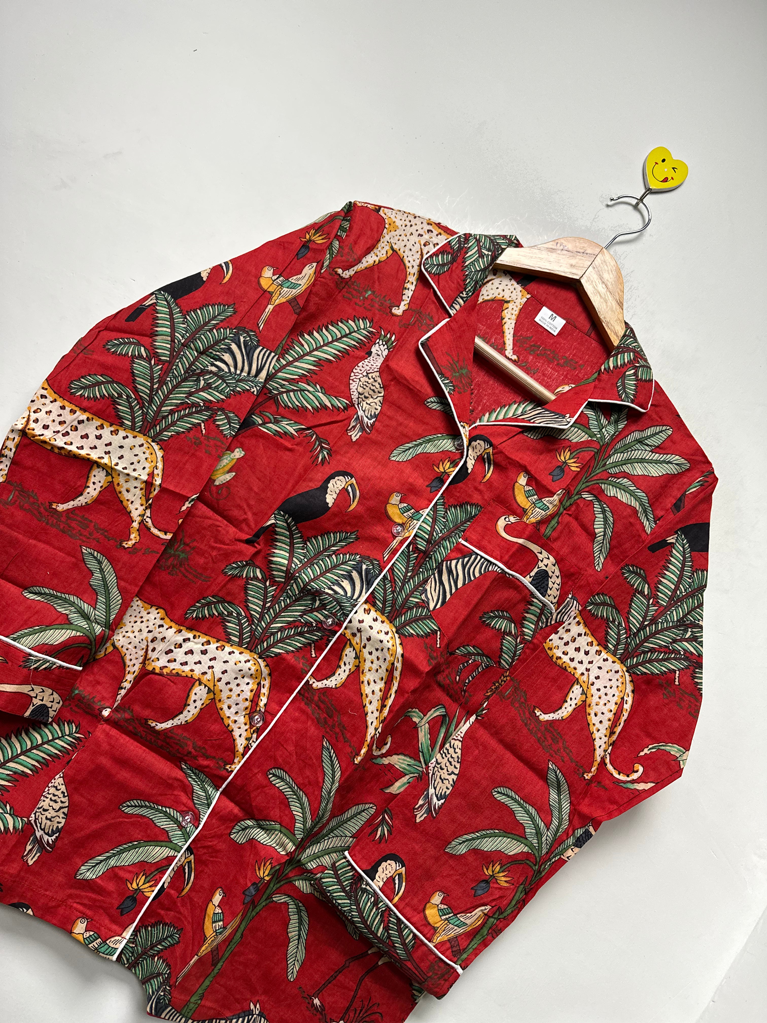Floral Print Women Pajama Set Soft Cotton Sleepwear