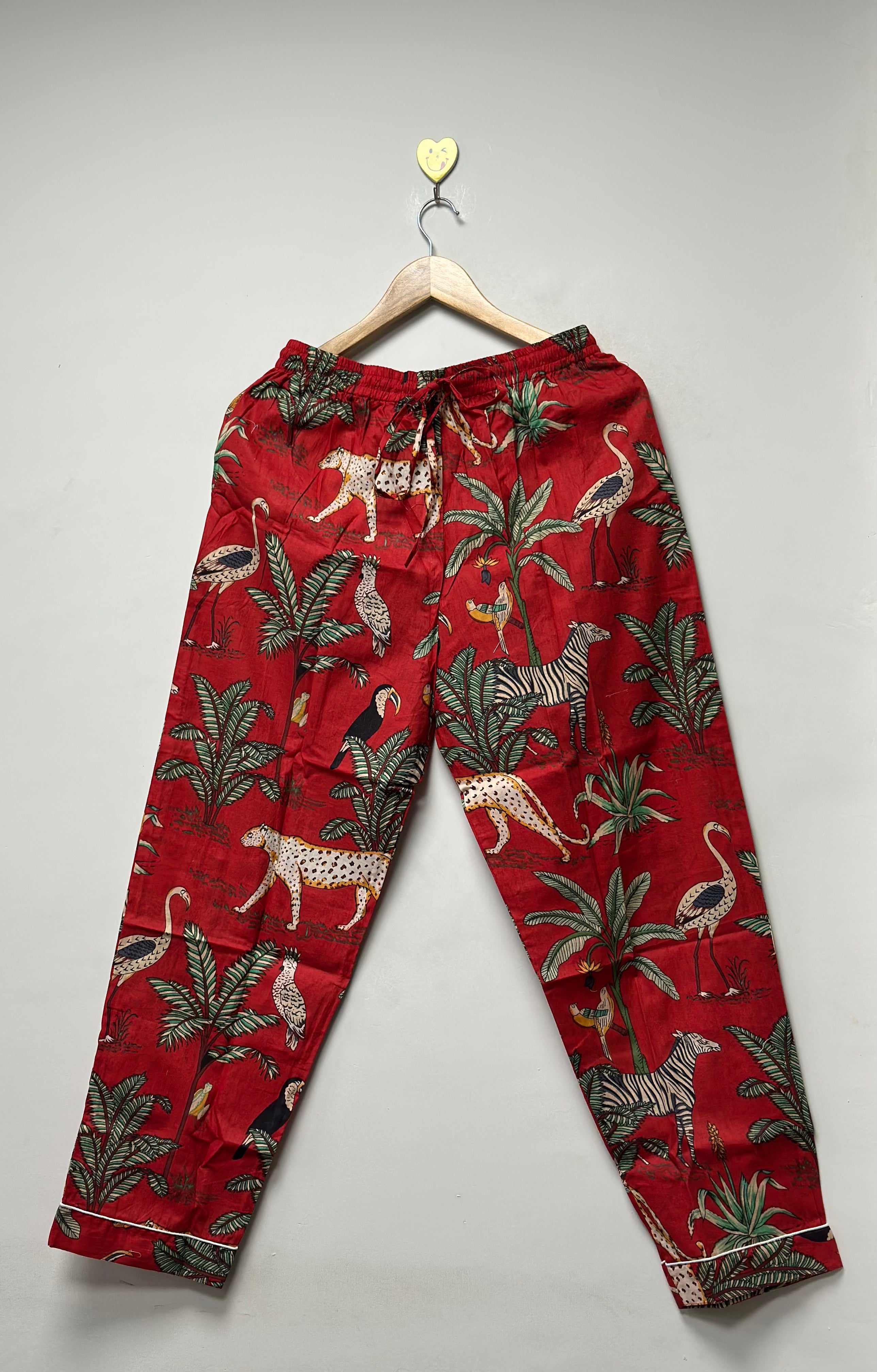 Image of Jugle Print Pajama Set For Women Soft Cotton Sleepwear