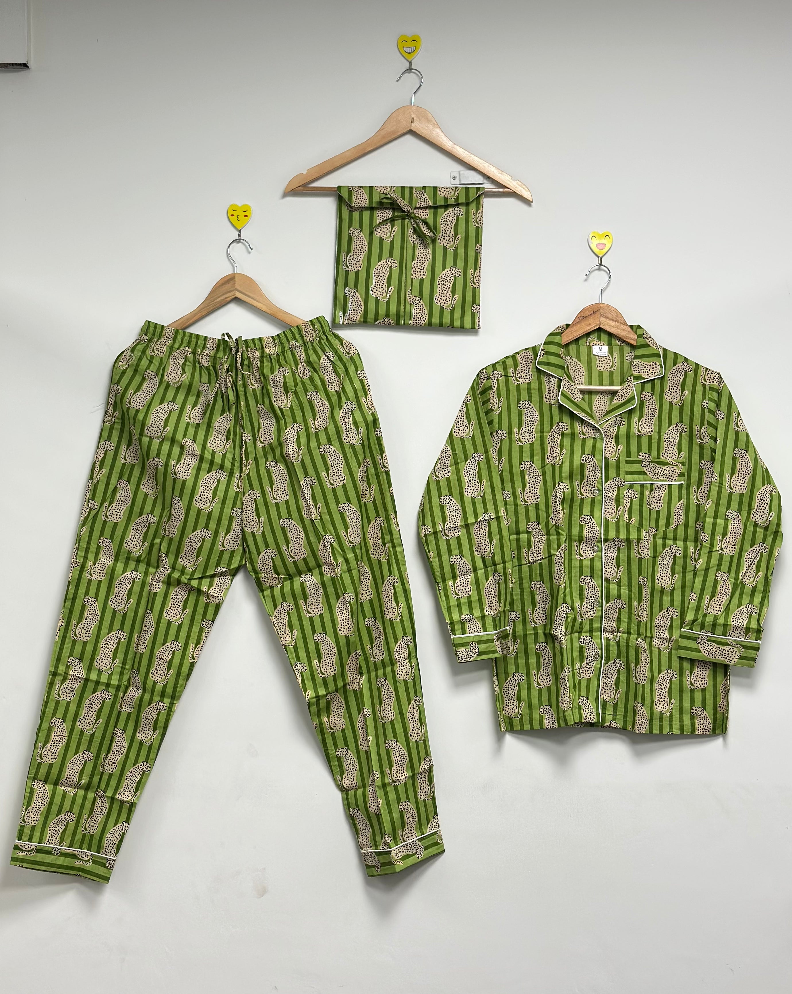 Women’s Floral Cotton Pajama Set Soft Handmade PJ Night Suit