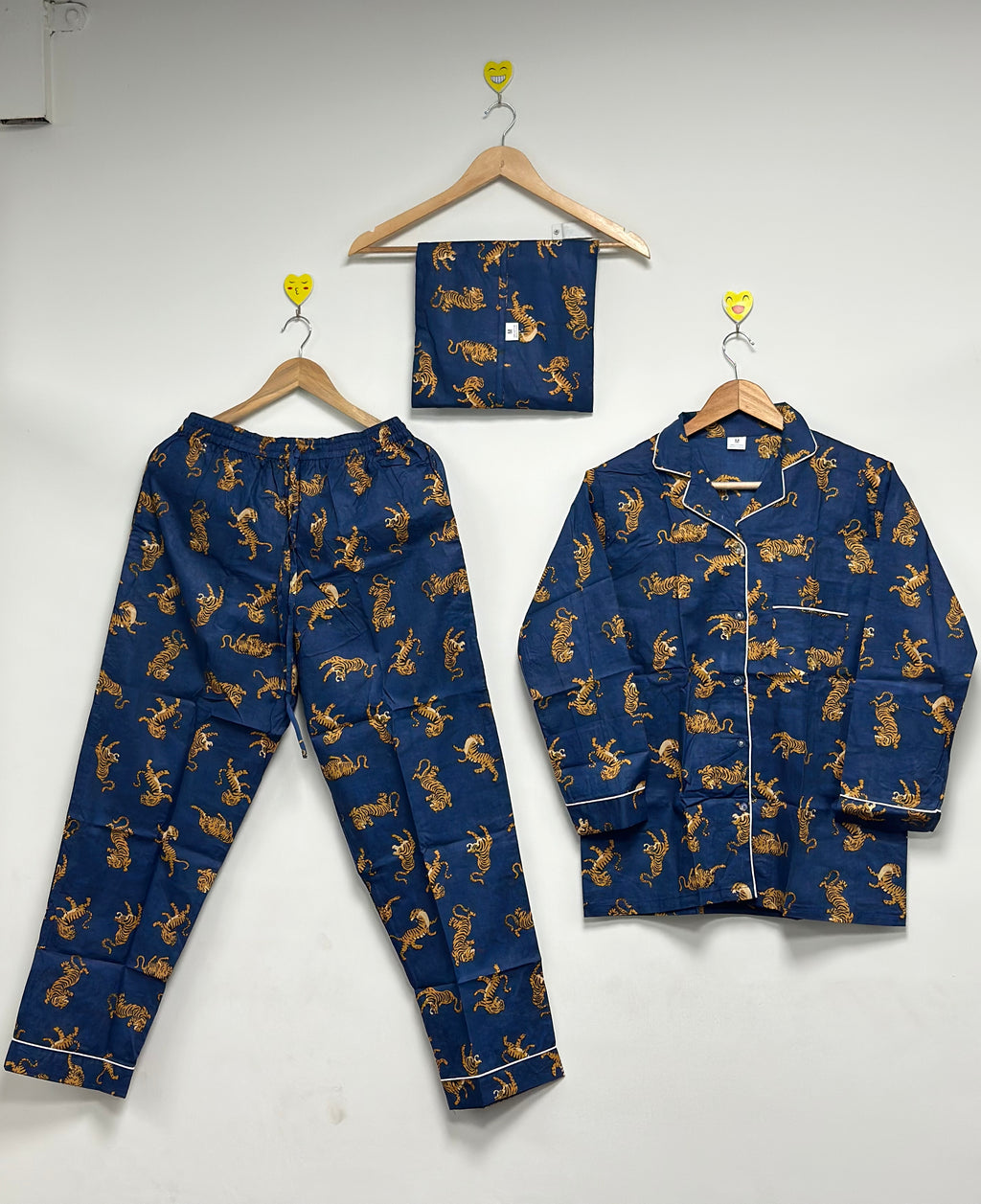 Boho Floral Cotton PJ Set for Women Handmade Comfort Wear