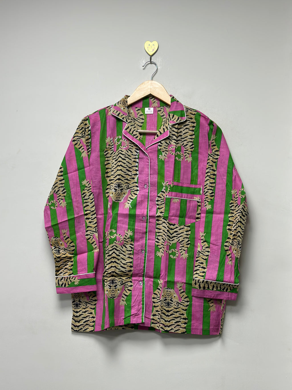Striped tiger print pj set for women