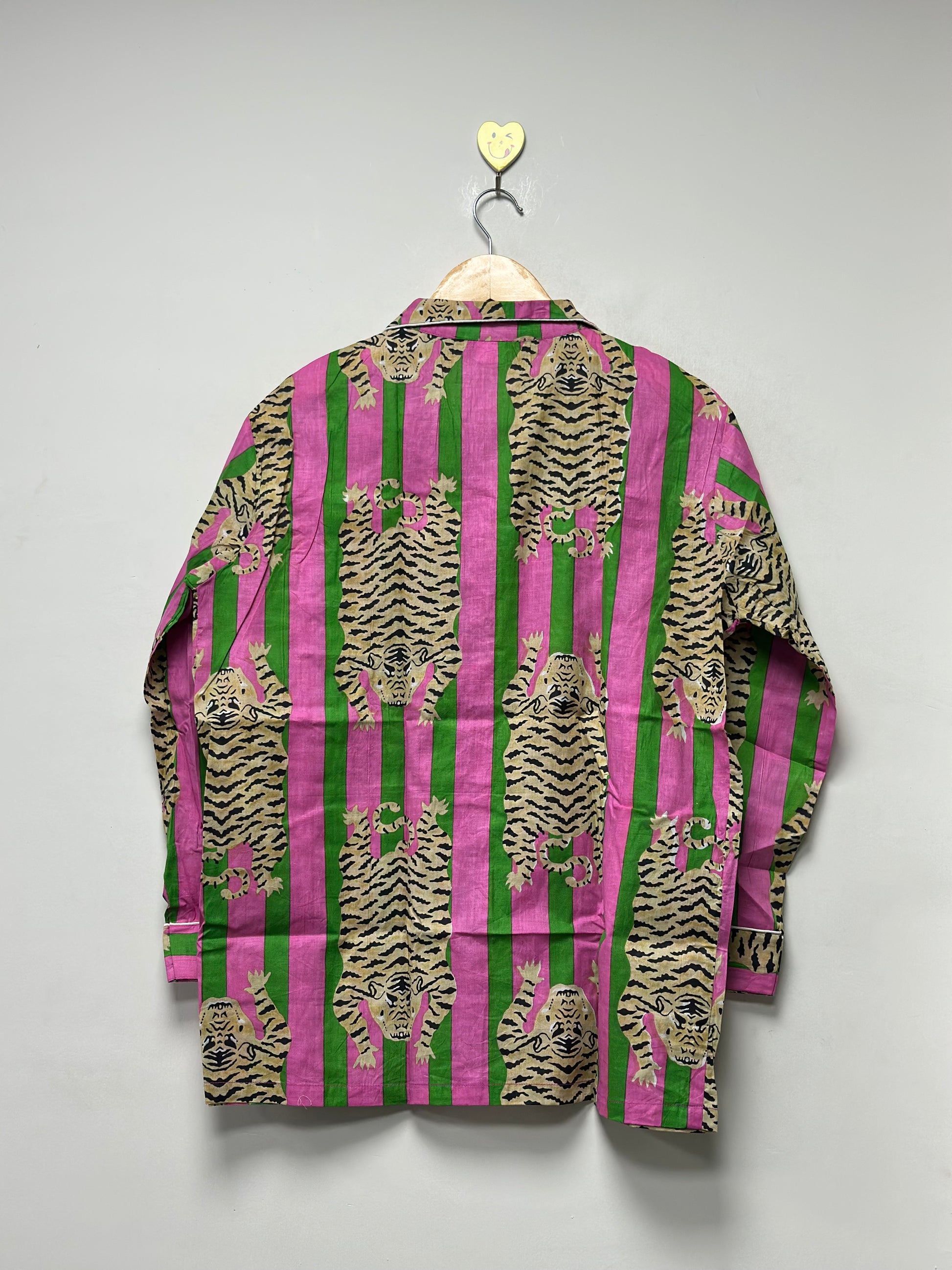 Striped tiger print pj set for women