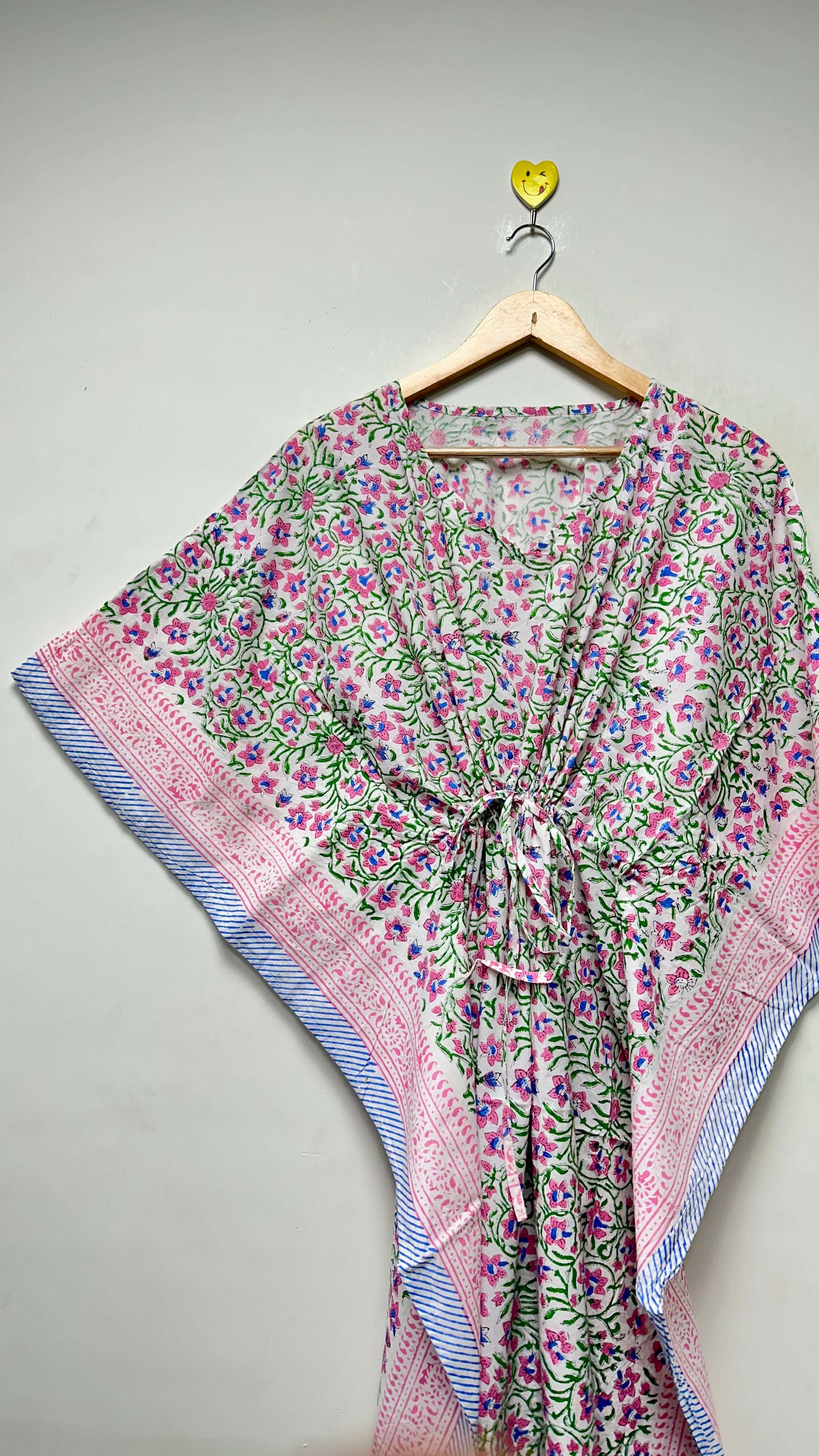 Image of Handmade Floral Cotton Kaftan for Women Premium Printed Kaftan womens