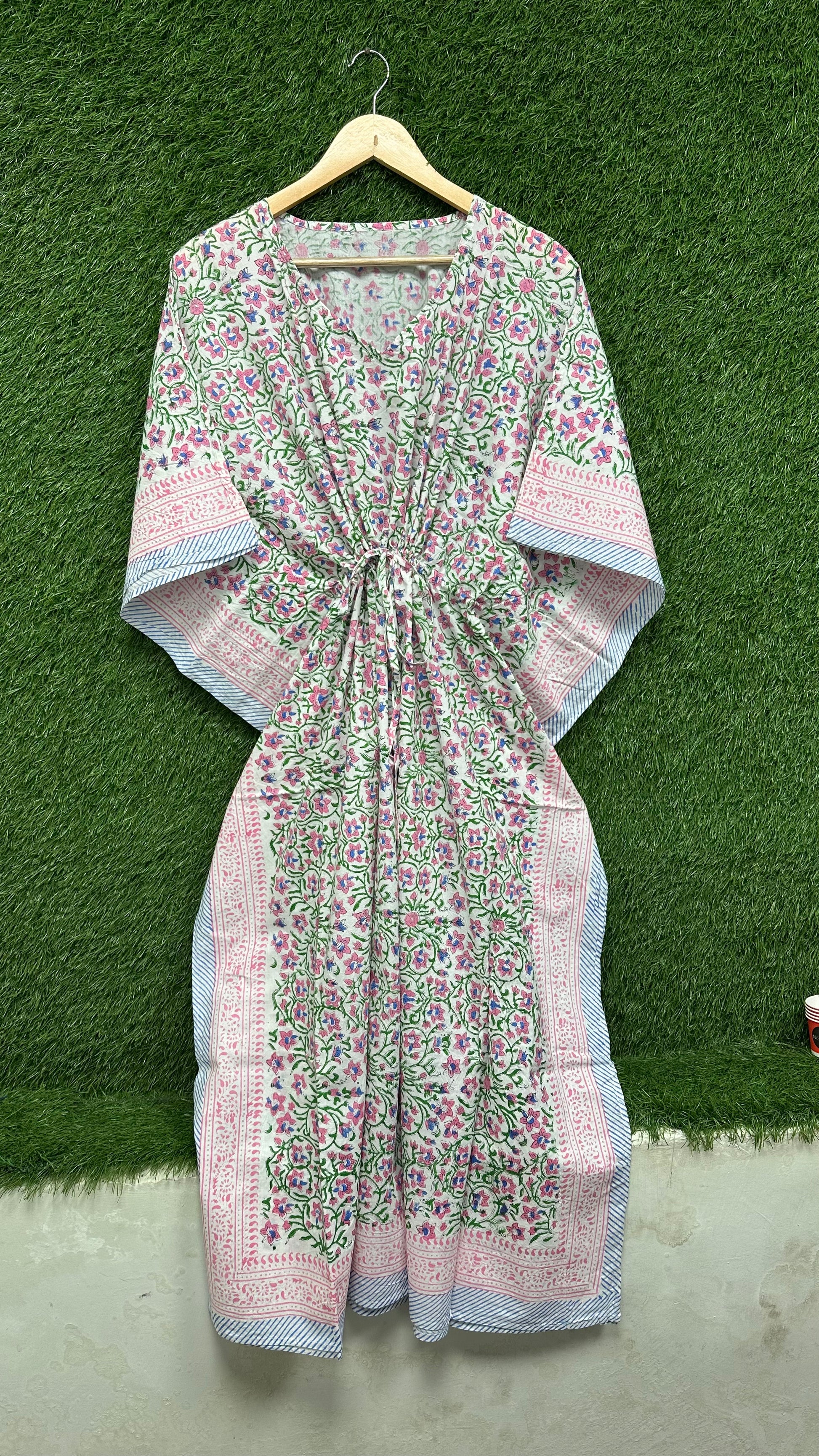 Handmade Floral Cotton Kaftan for Women Premium Printed Kaftan womens
