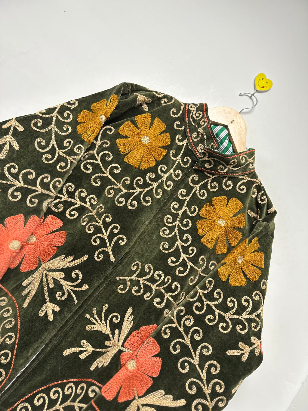 Traditional Suzani Embroidered Jacket Handmade Cotton Art