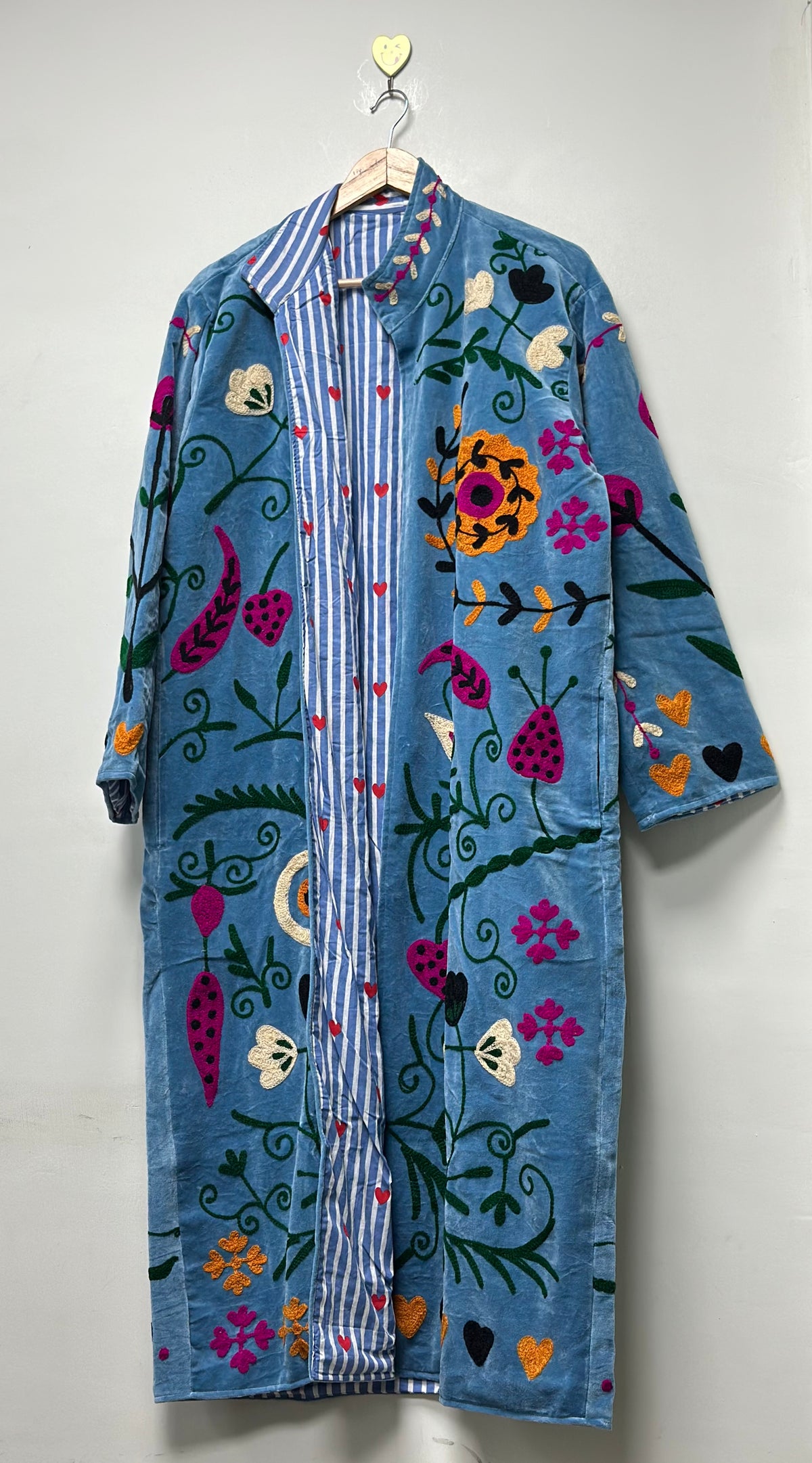 Long Embroidered Velvet Jacket