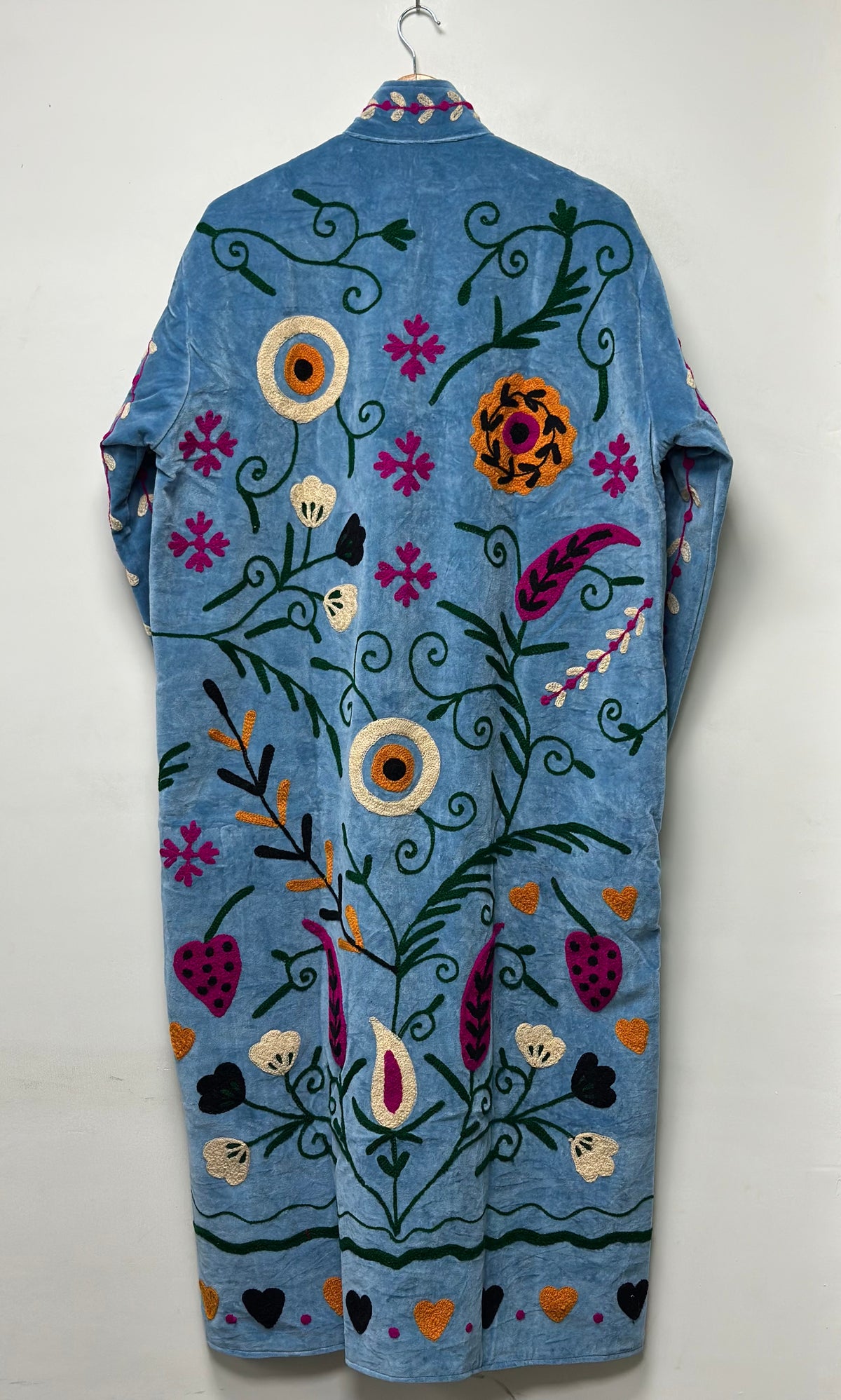 Long Embroidered Velvet Jacket