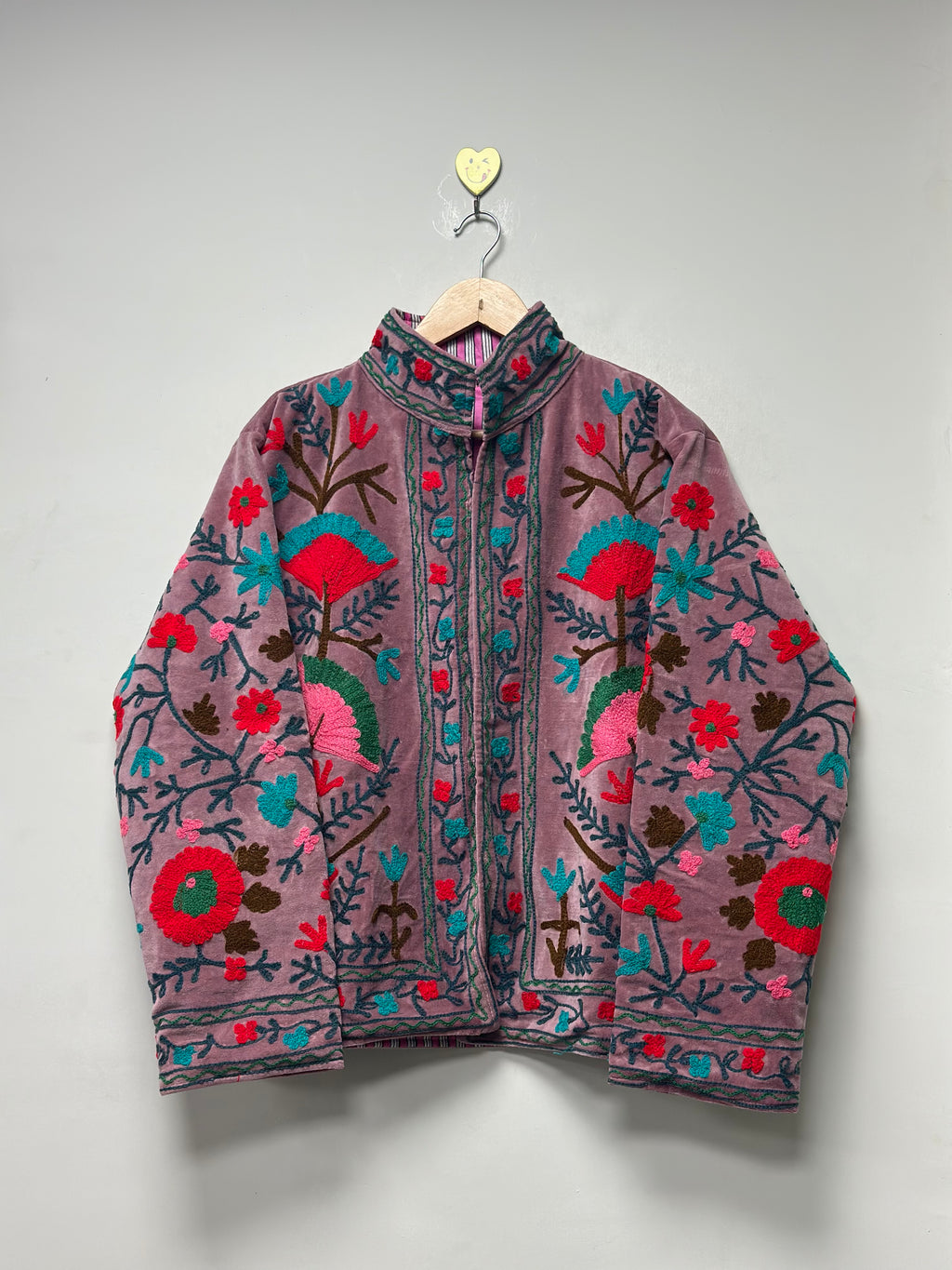 velvet embroidery jacket boho winterwear coat for unisex