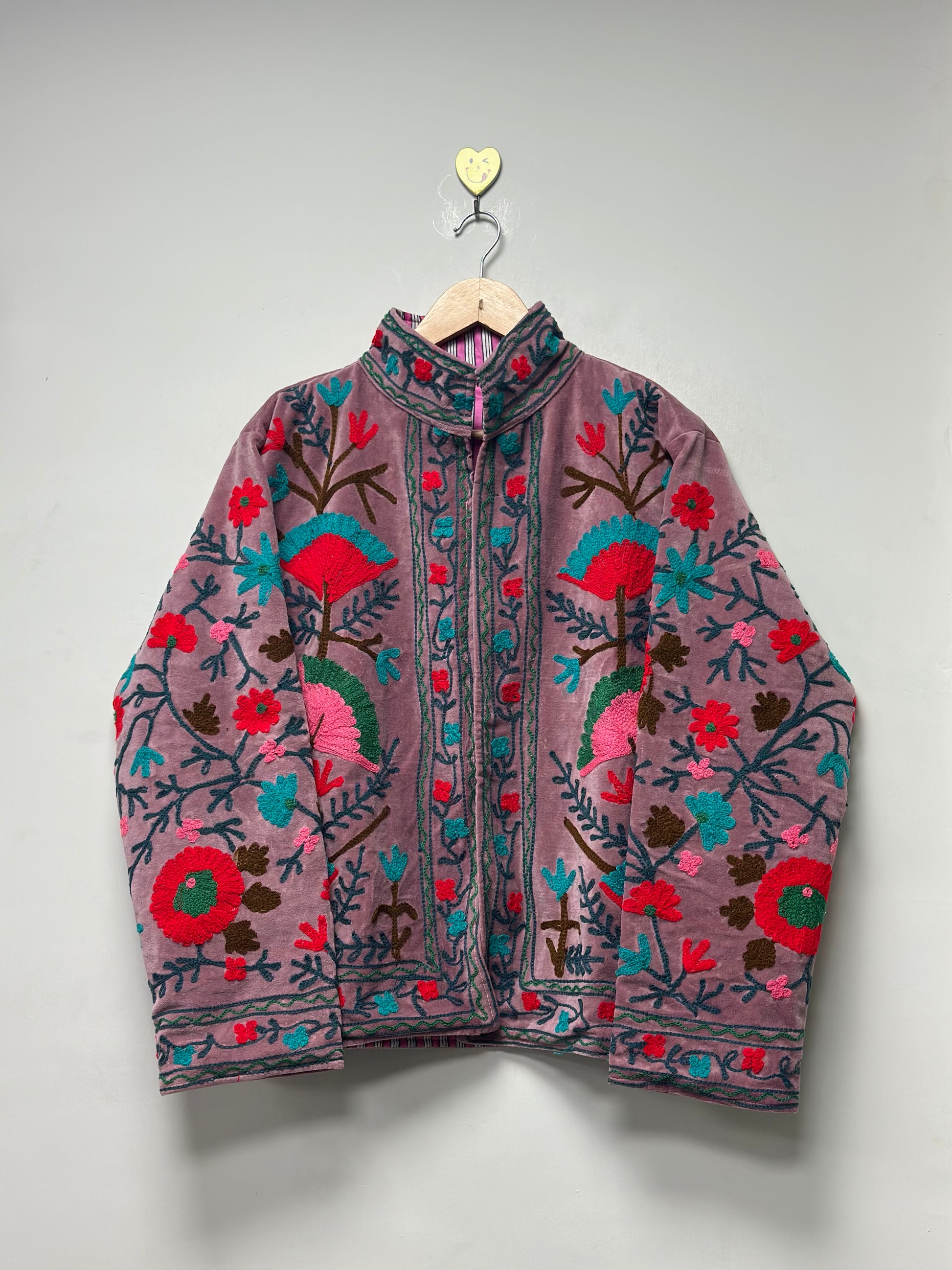 velvet embroidery jacket boho winterwear coat for unisex