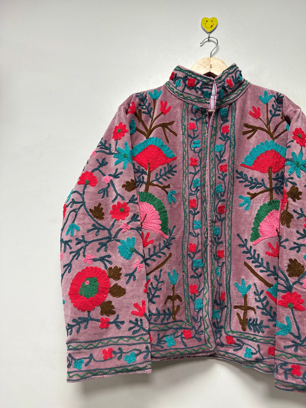 velvet embroidery jacket boho winterwear coat for unisex