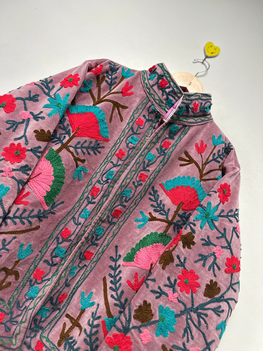 velvet embroidery jacket boho winterwear coat for unisex