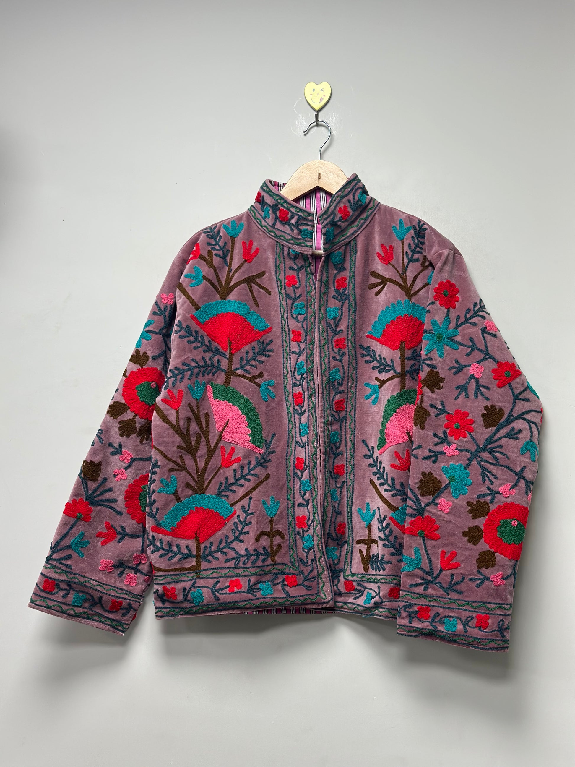 velvet embroidery jacket boho winterwear coat for unisex