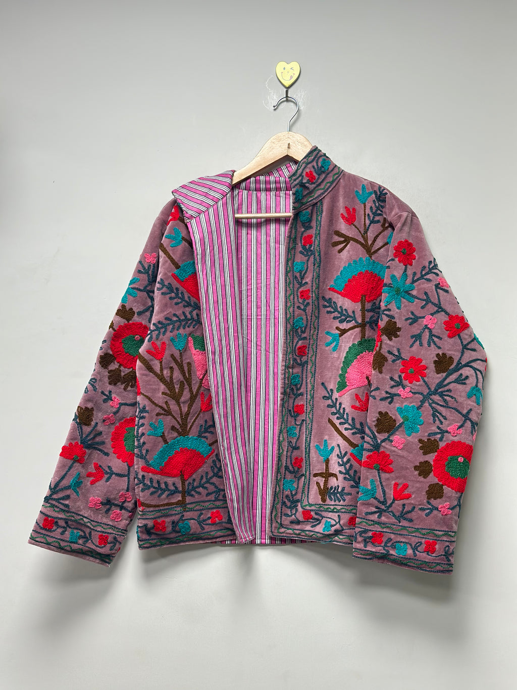 velvet embroidery jacket boho winterwear coat for unisex