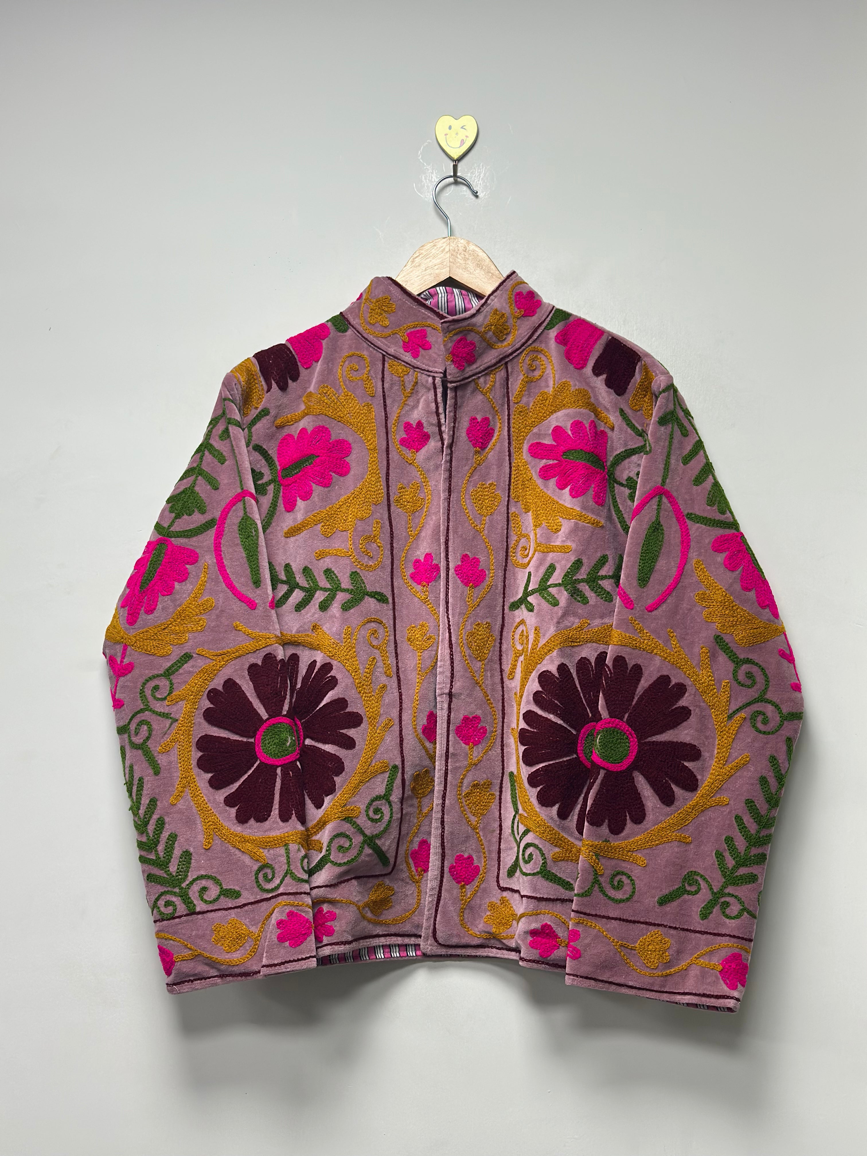 Image of Velvet Suzani Jacket womens Floral Embroidery Coat