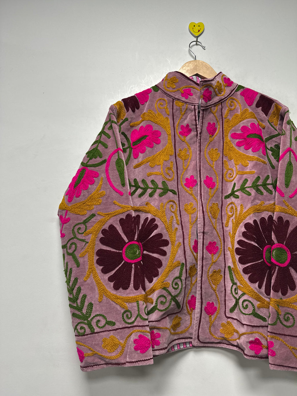 Velvet Suzani Jacket womens Floral Embroidery Coat