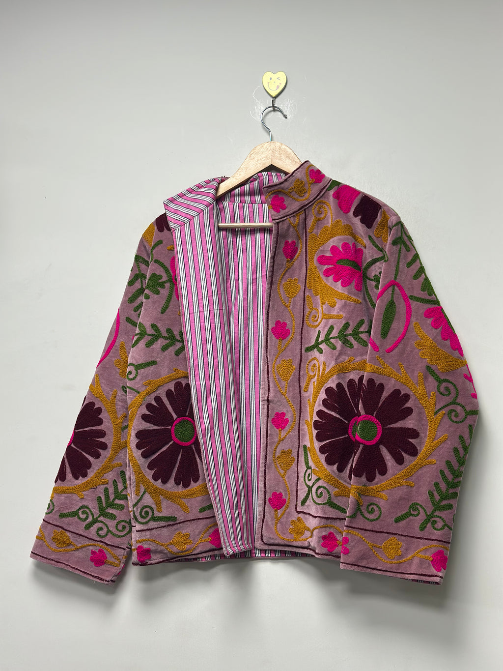 Velvet Suzani Jacket womens Floral Embroidery Coat