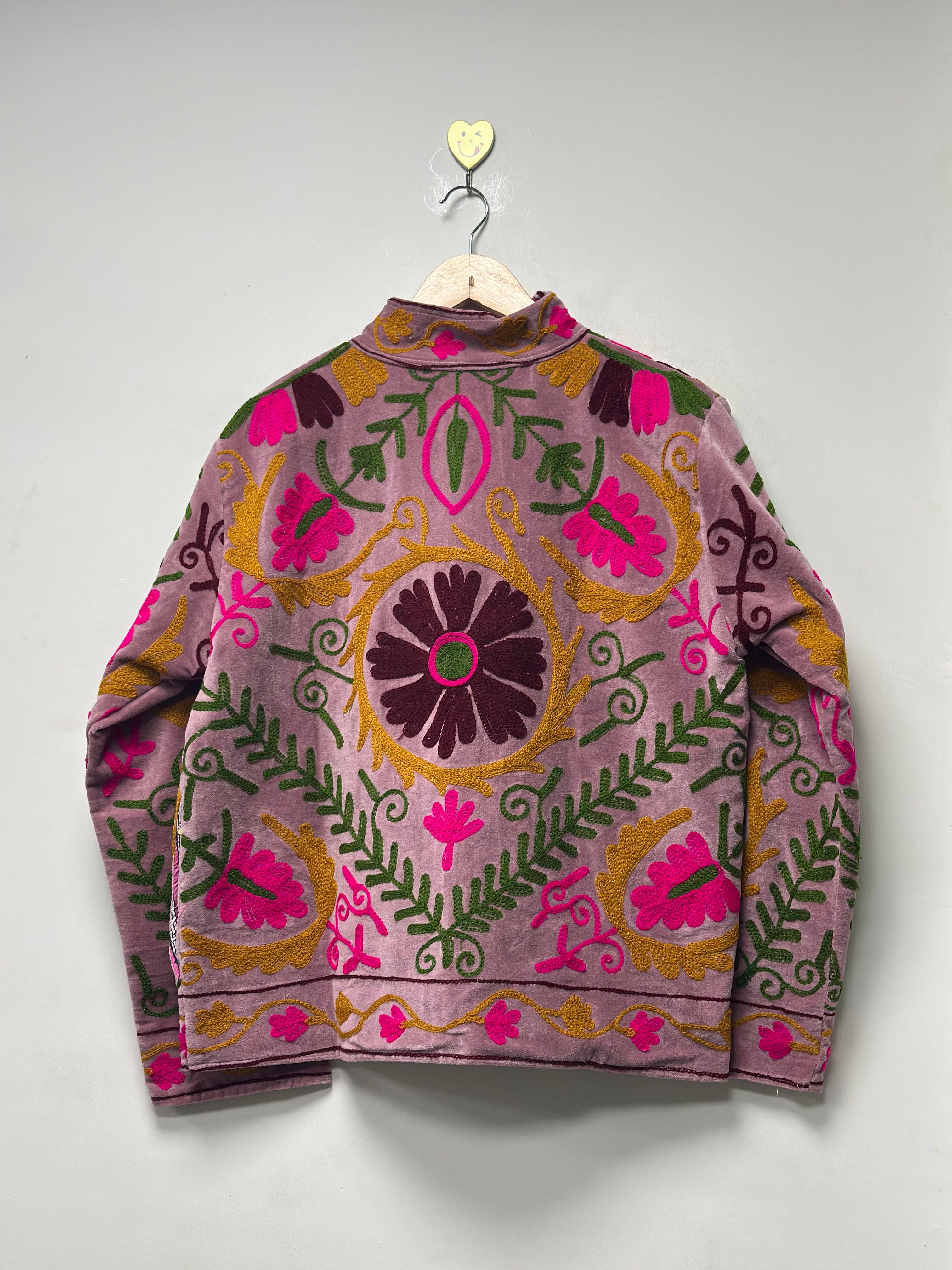 Image of Velvet Suzani Jacket womens Floral Embroidery Coat