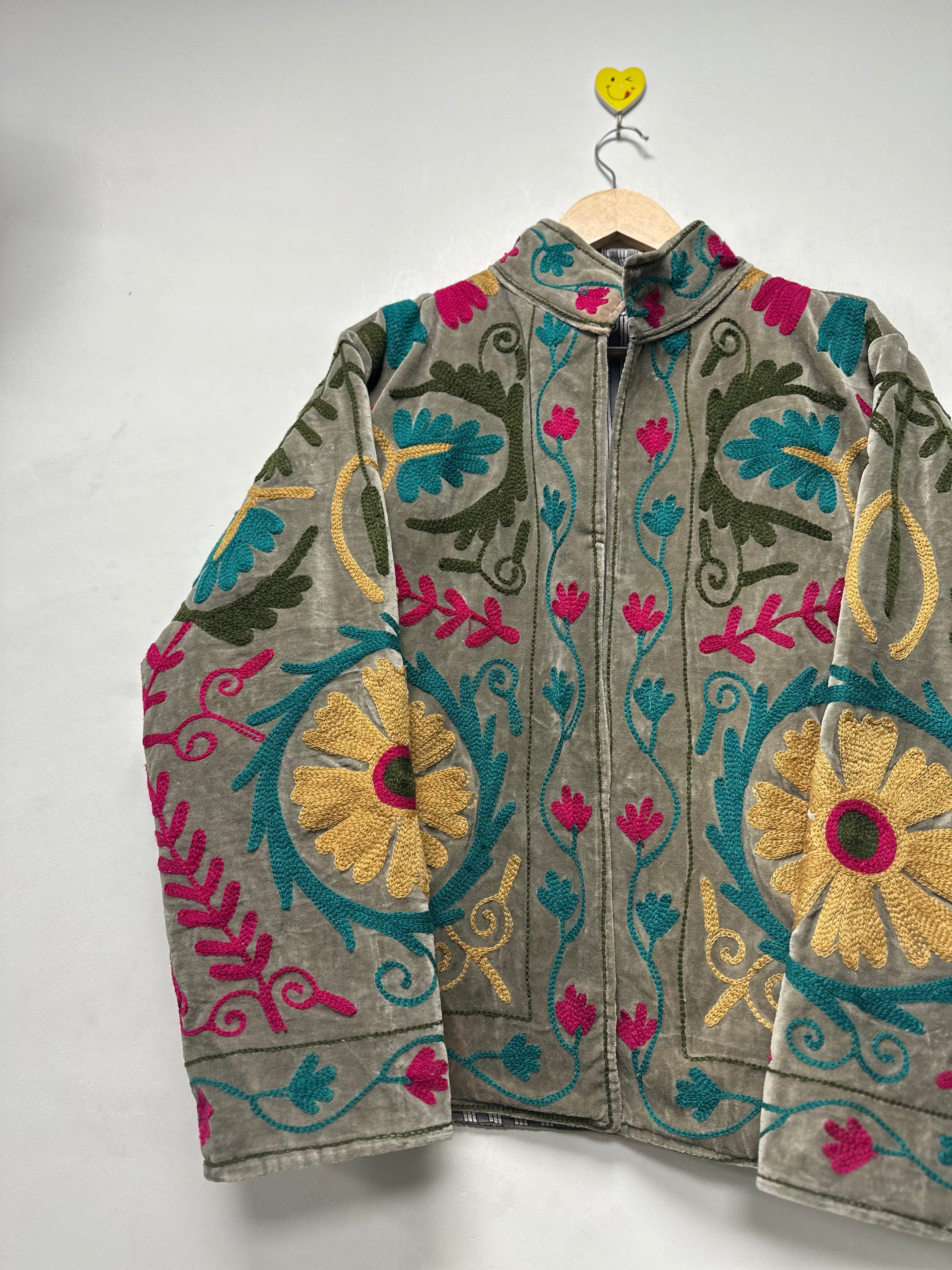 Image of Velvet suzani jacket for women & men vitage embroidery coat