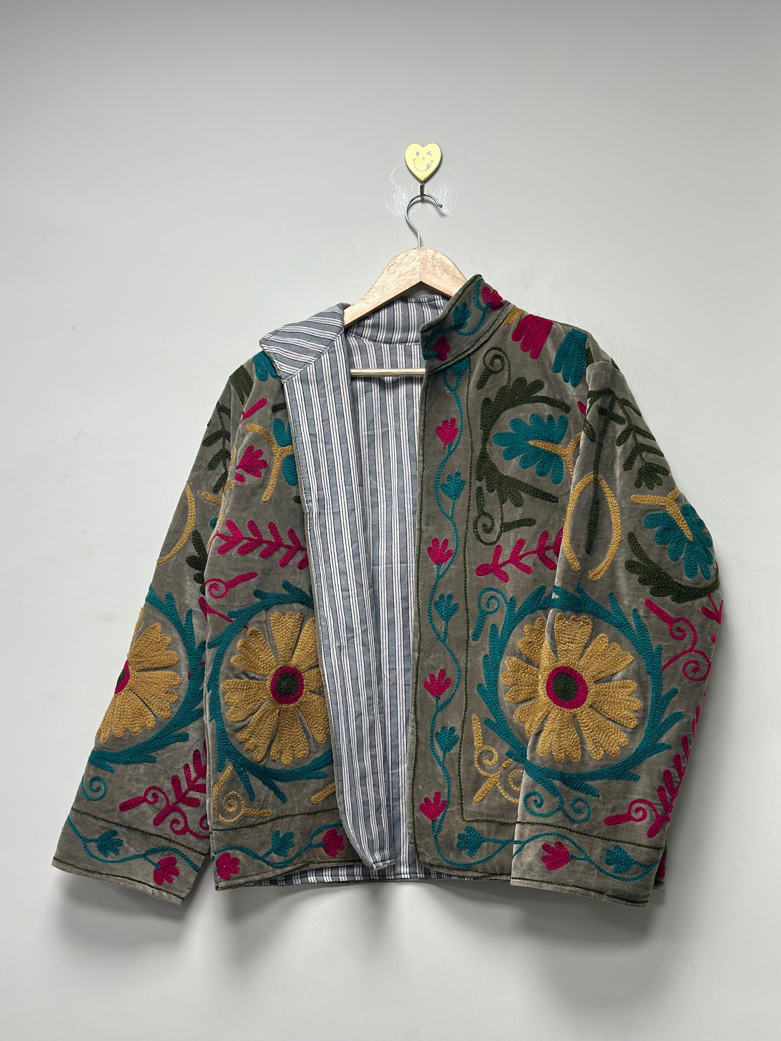 Velvet suzani jacket for women & men vitage embroidery coat