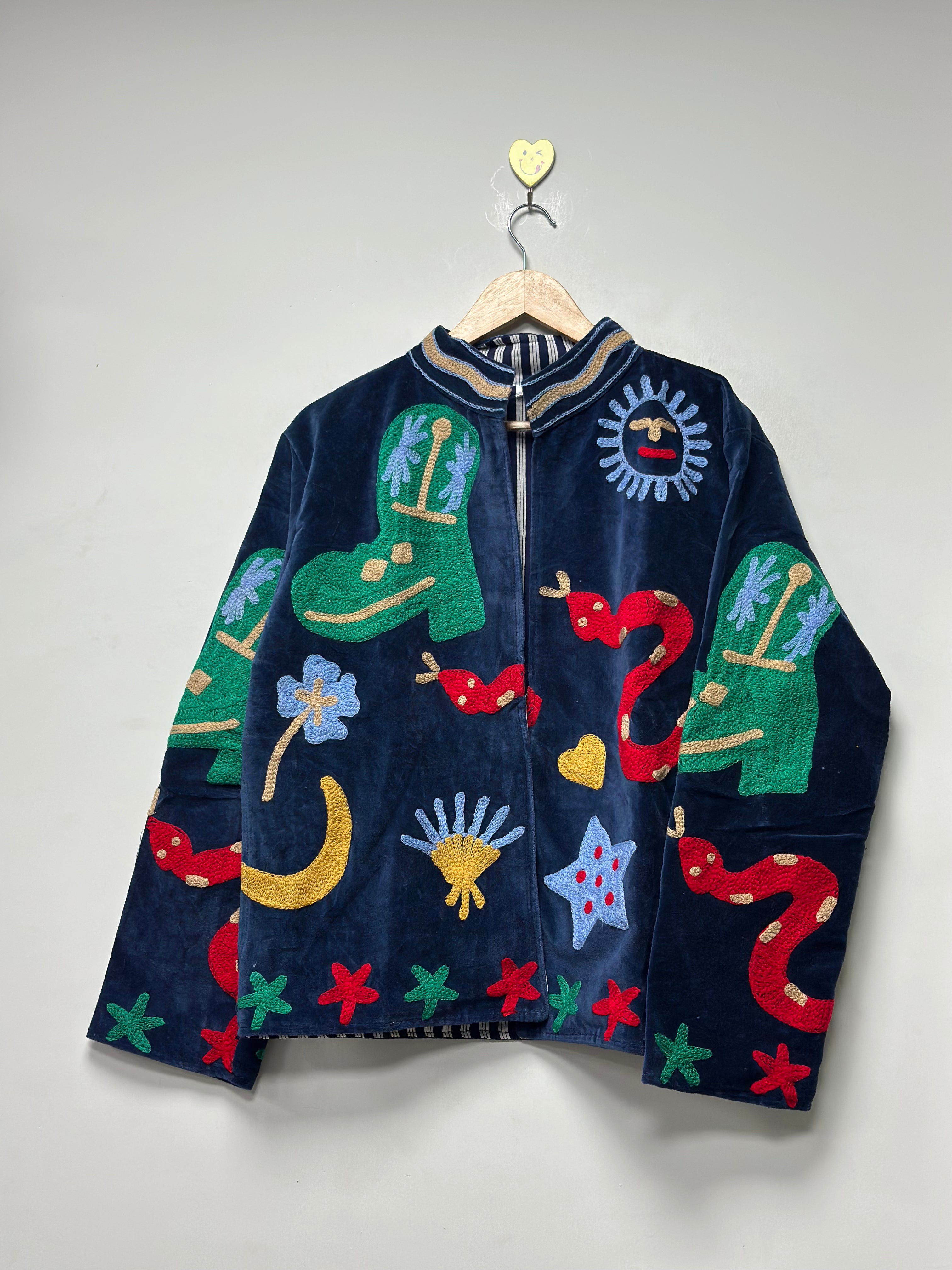 Image of Suzani Winter Wear Jacket Coat Womens Handmade Velvet Jacket