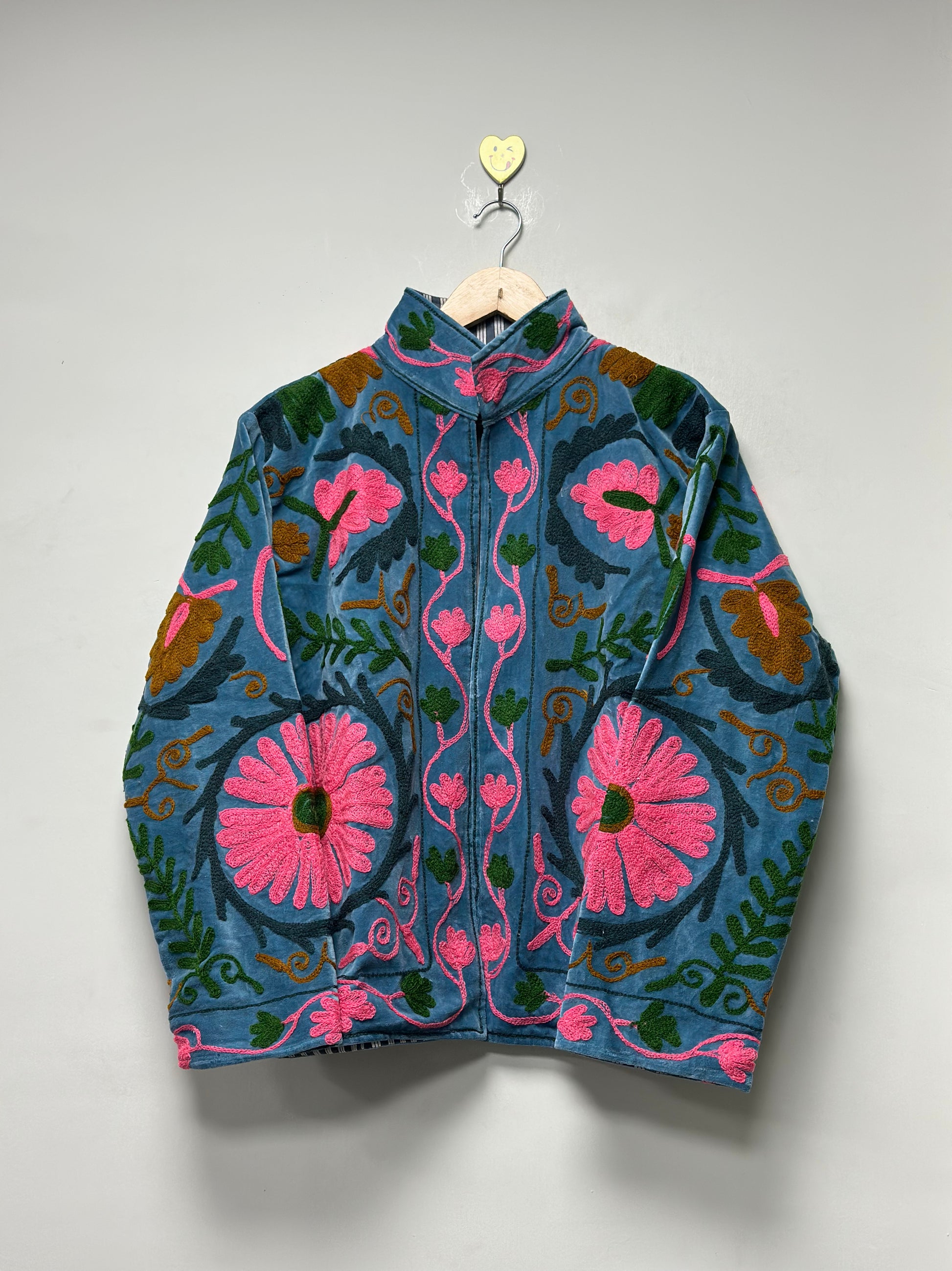 Floral embroidery bomber jacket boho kantha jacket for unisex