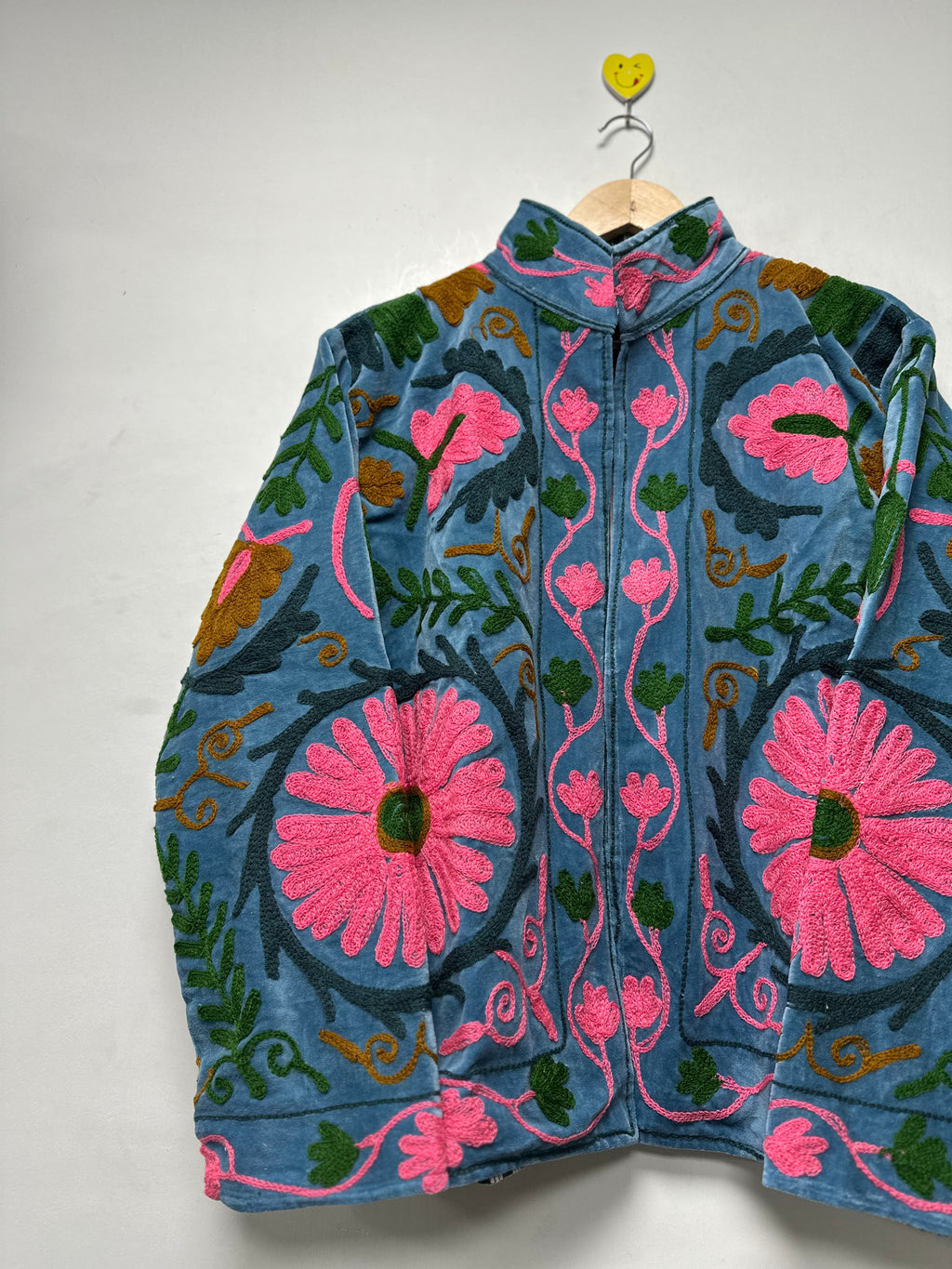 Floral embroidery bomber jacket boho kantha jacket for unisex