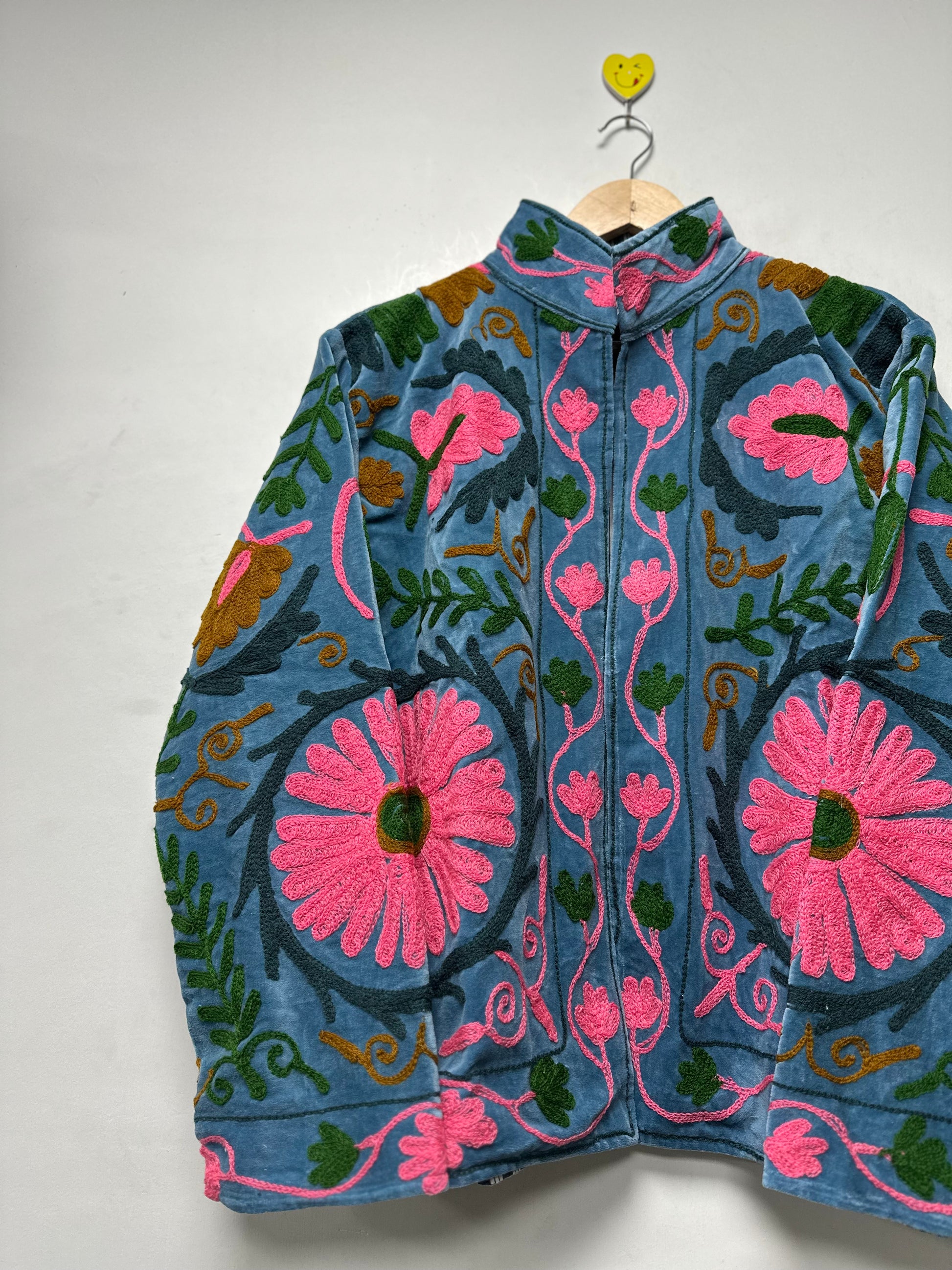 Floral embroidery bomber jacket boho kantha jacket for unisex