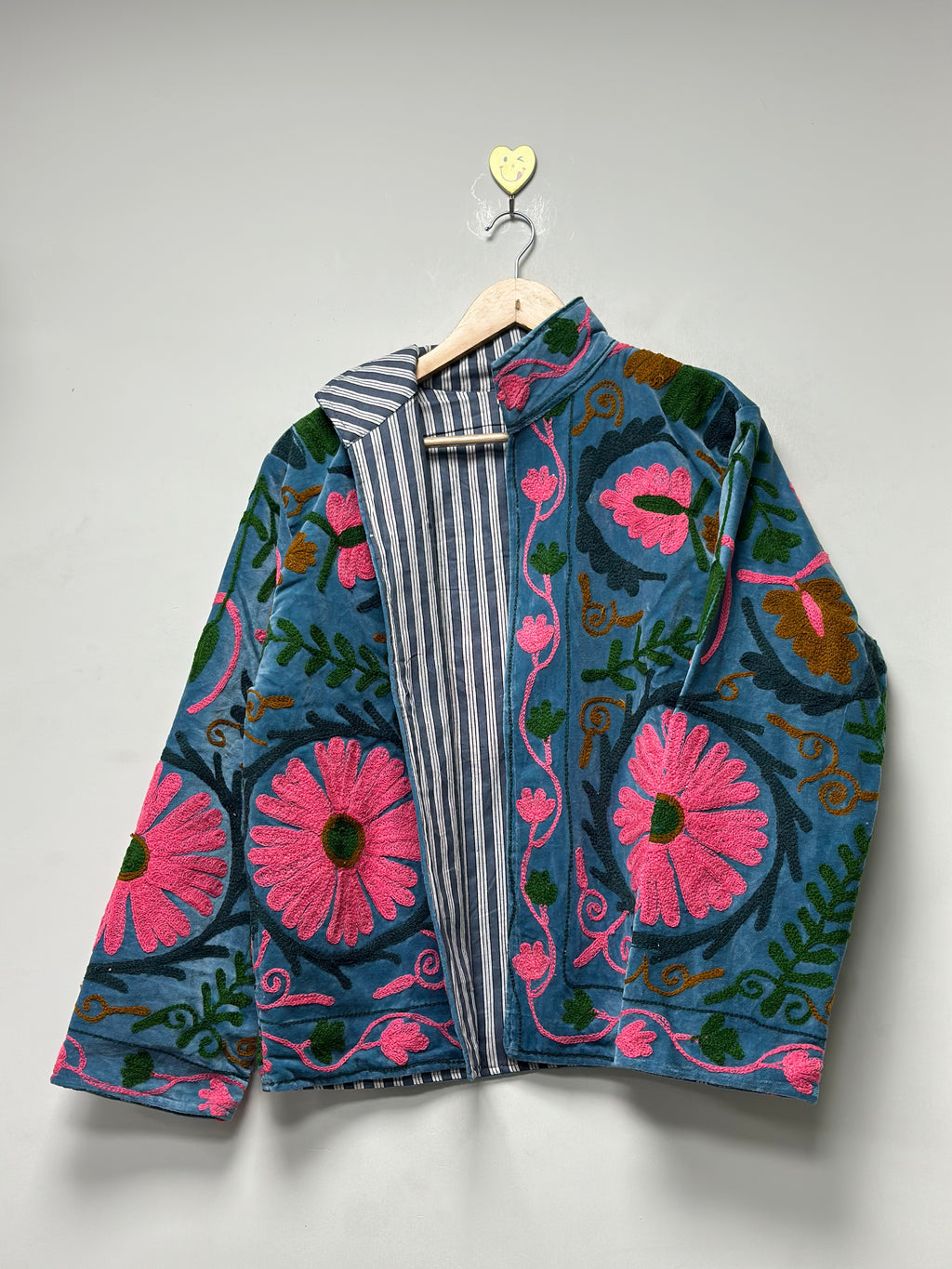 Floral embroidery bomber jacket boho kantha jacket for unisex