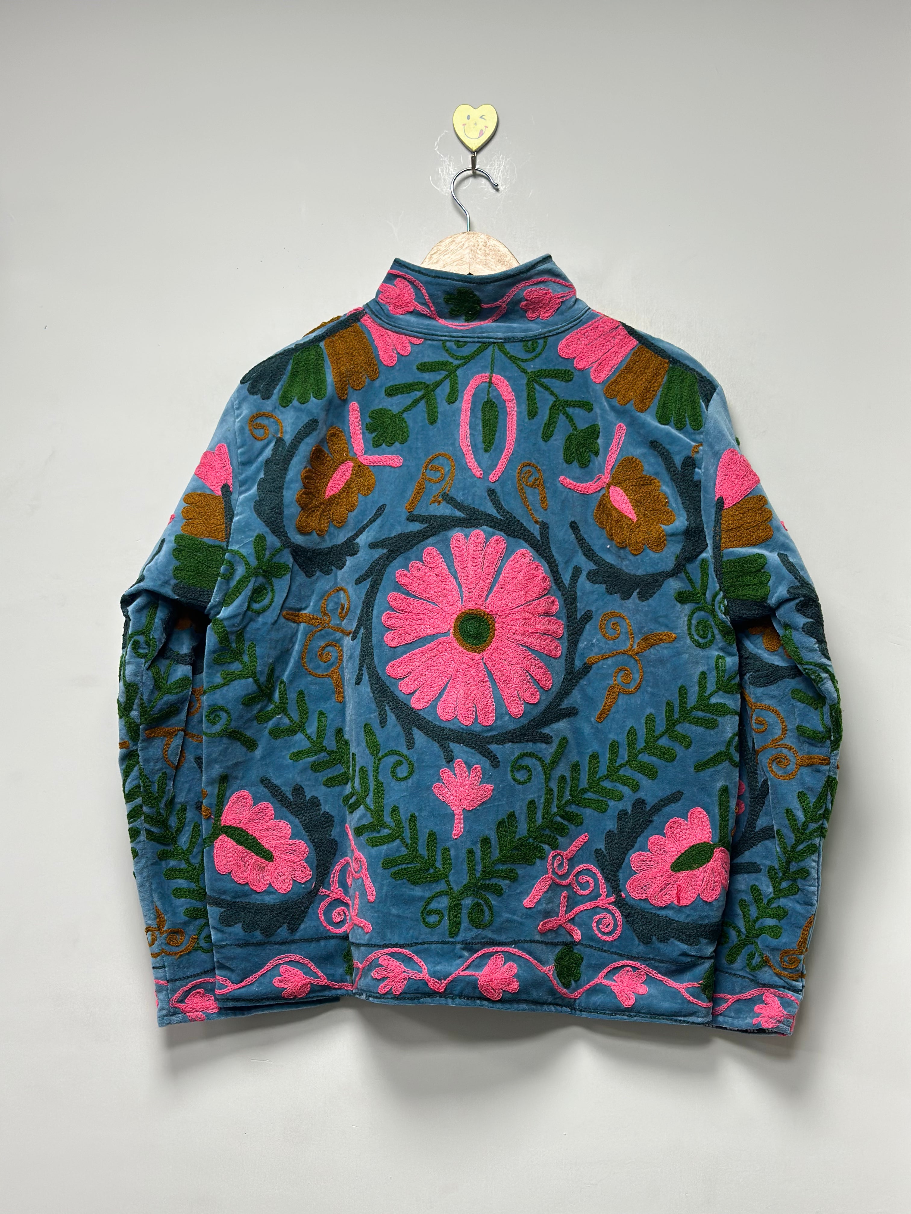 Image of Floral embroidery bomber jacket boho kantha jacket for unisex