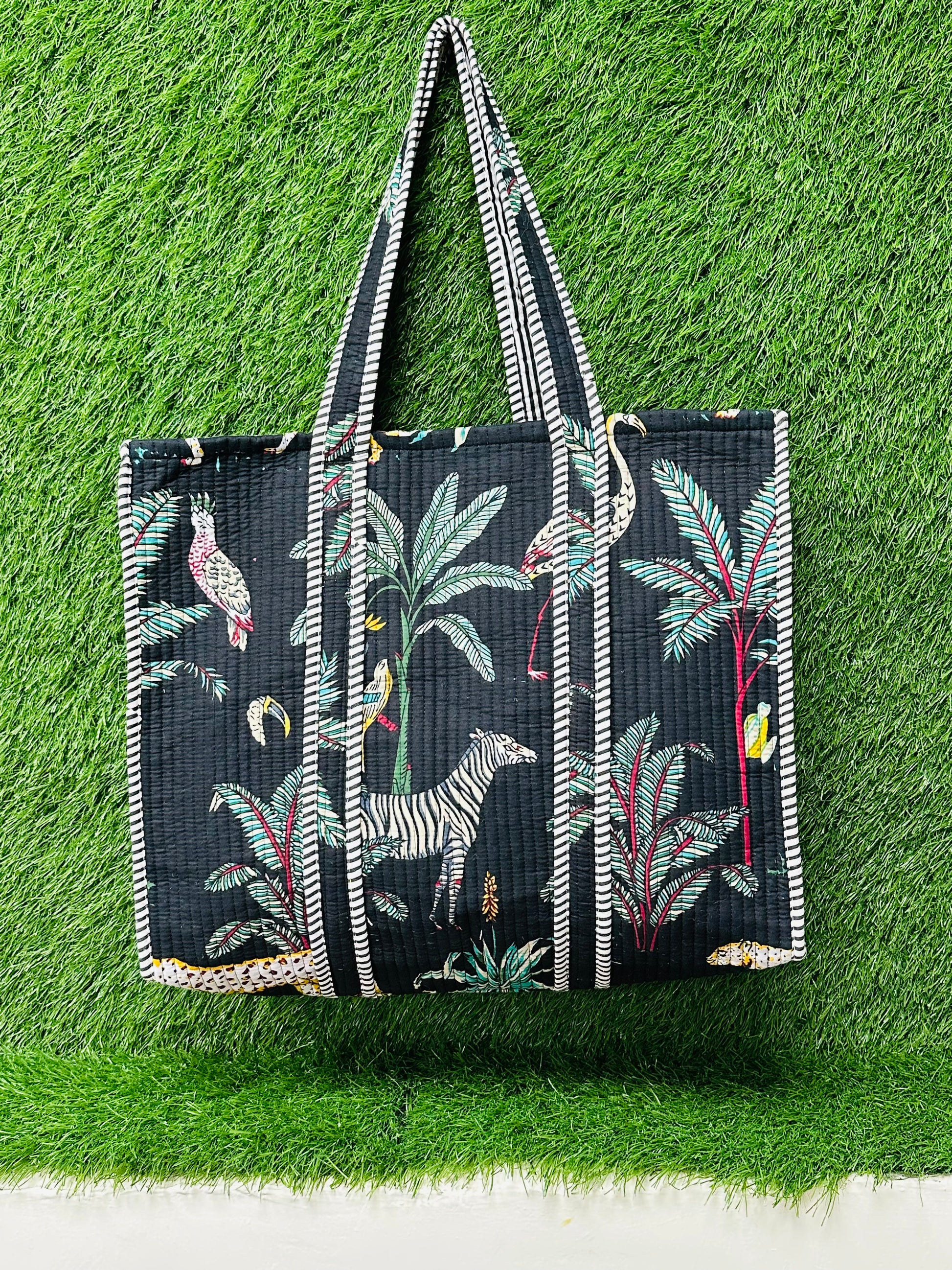 Handmade Cotton Shoulder Bag Block print Shopping Tote Bag Everyday use