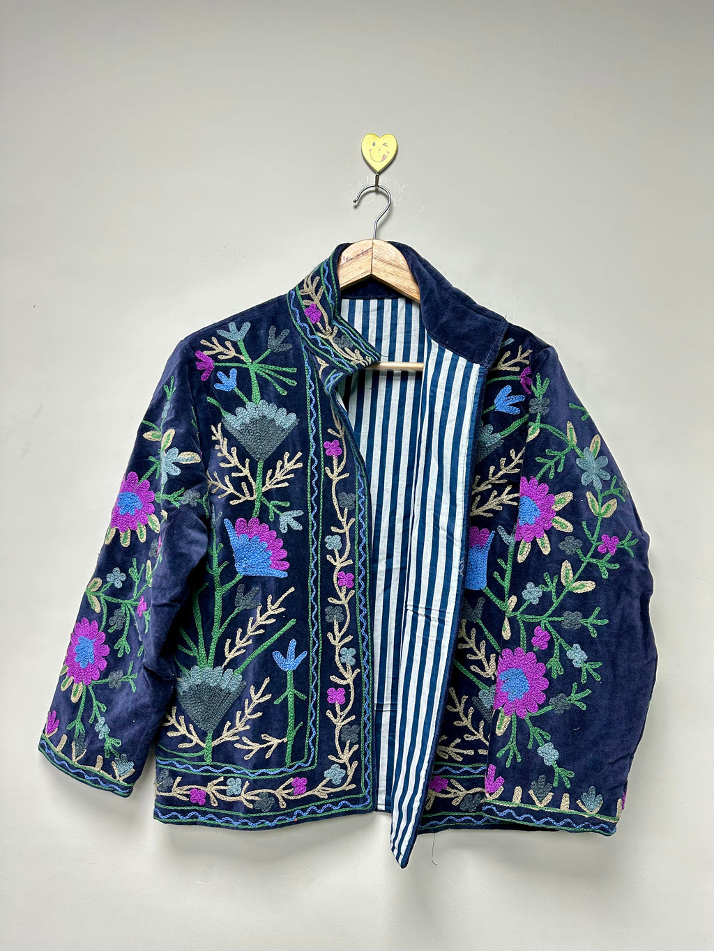 Womens floral velvet jacket boho suzani bomber jacket