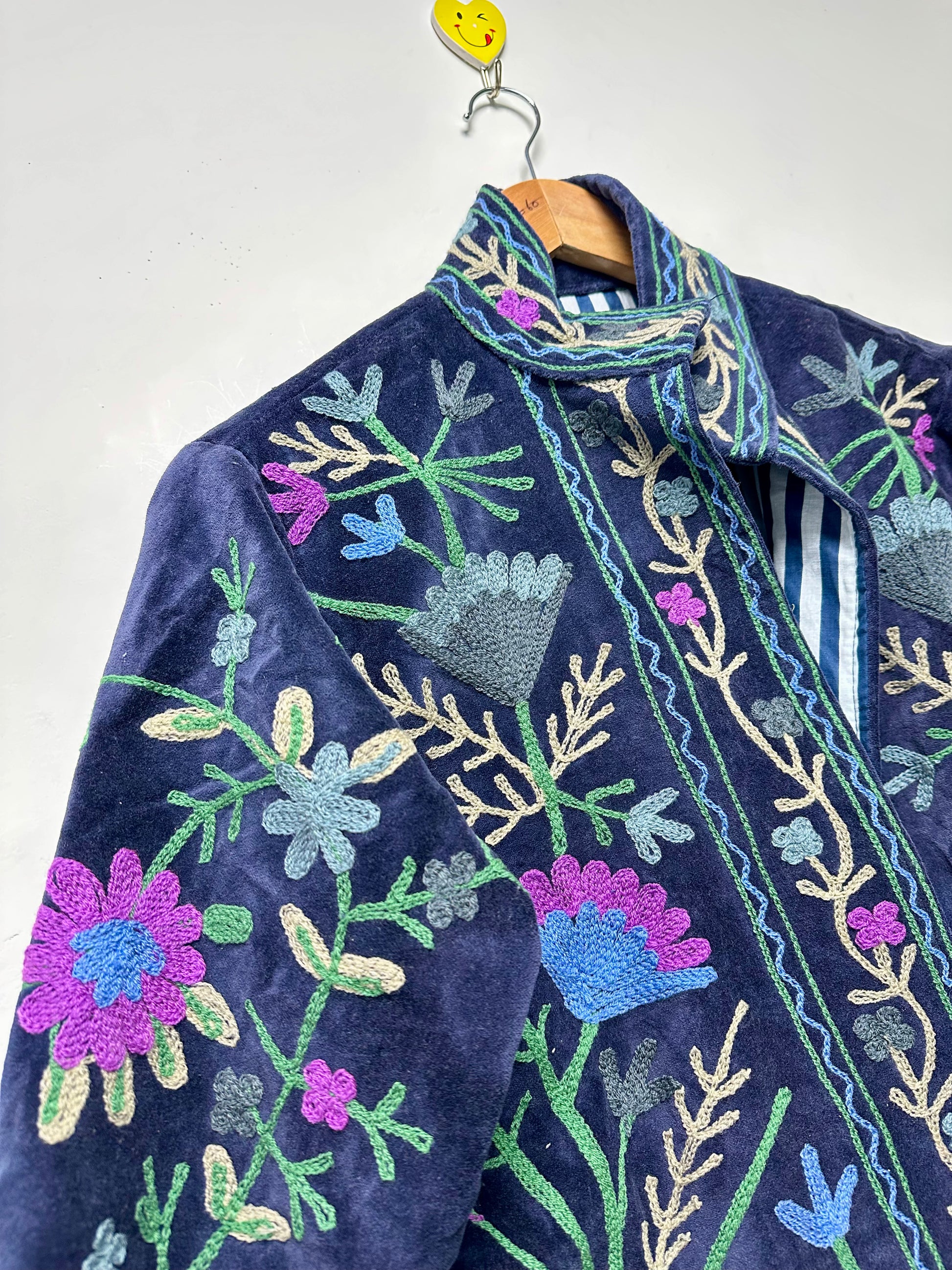 Womens floral velvet jacket boho suzani bomber jacket