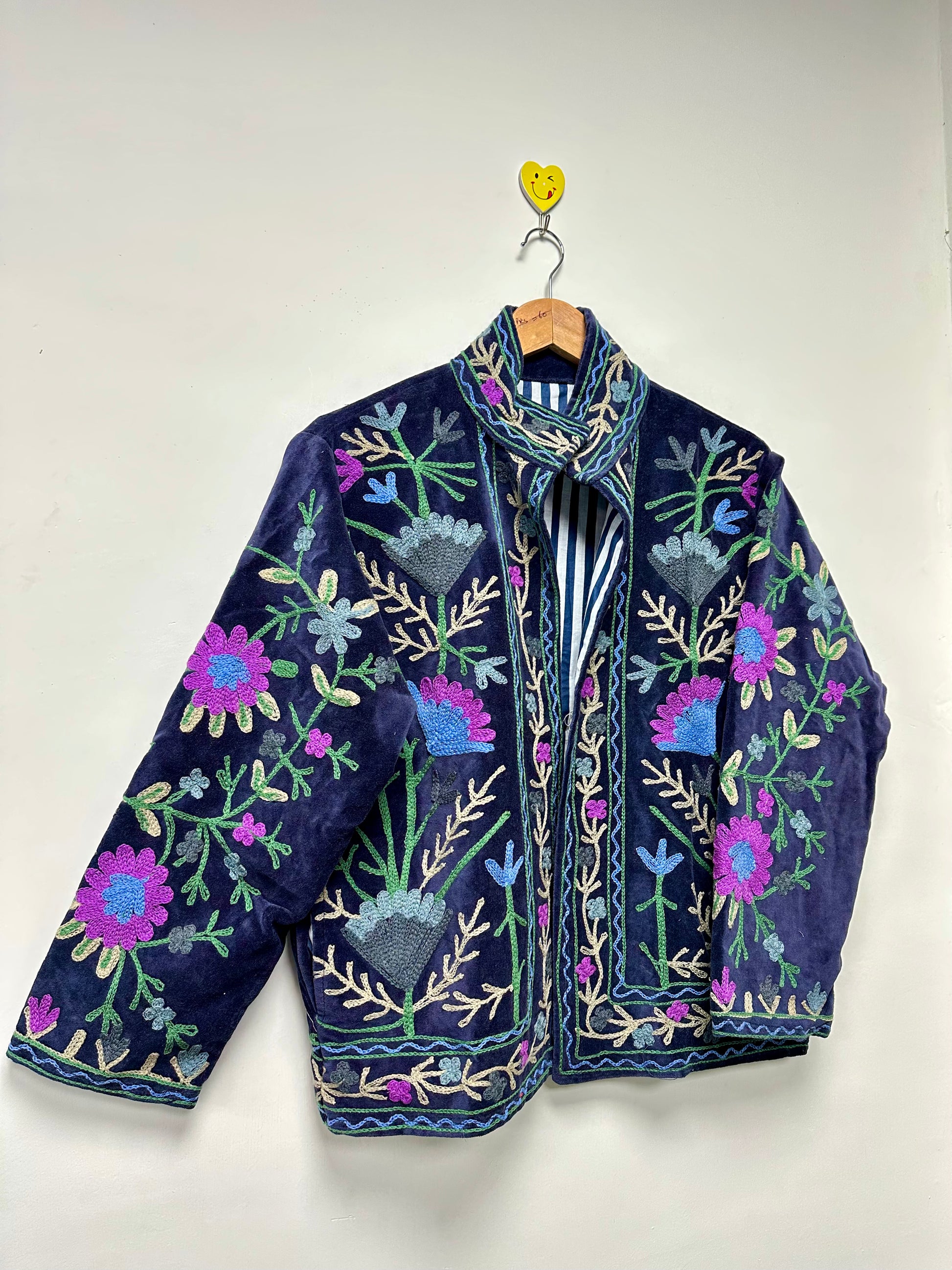 Womens floral velvet jacket boho suzani bomber jacket