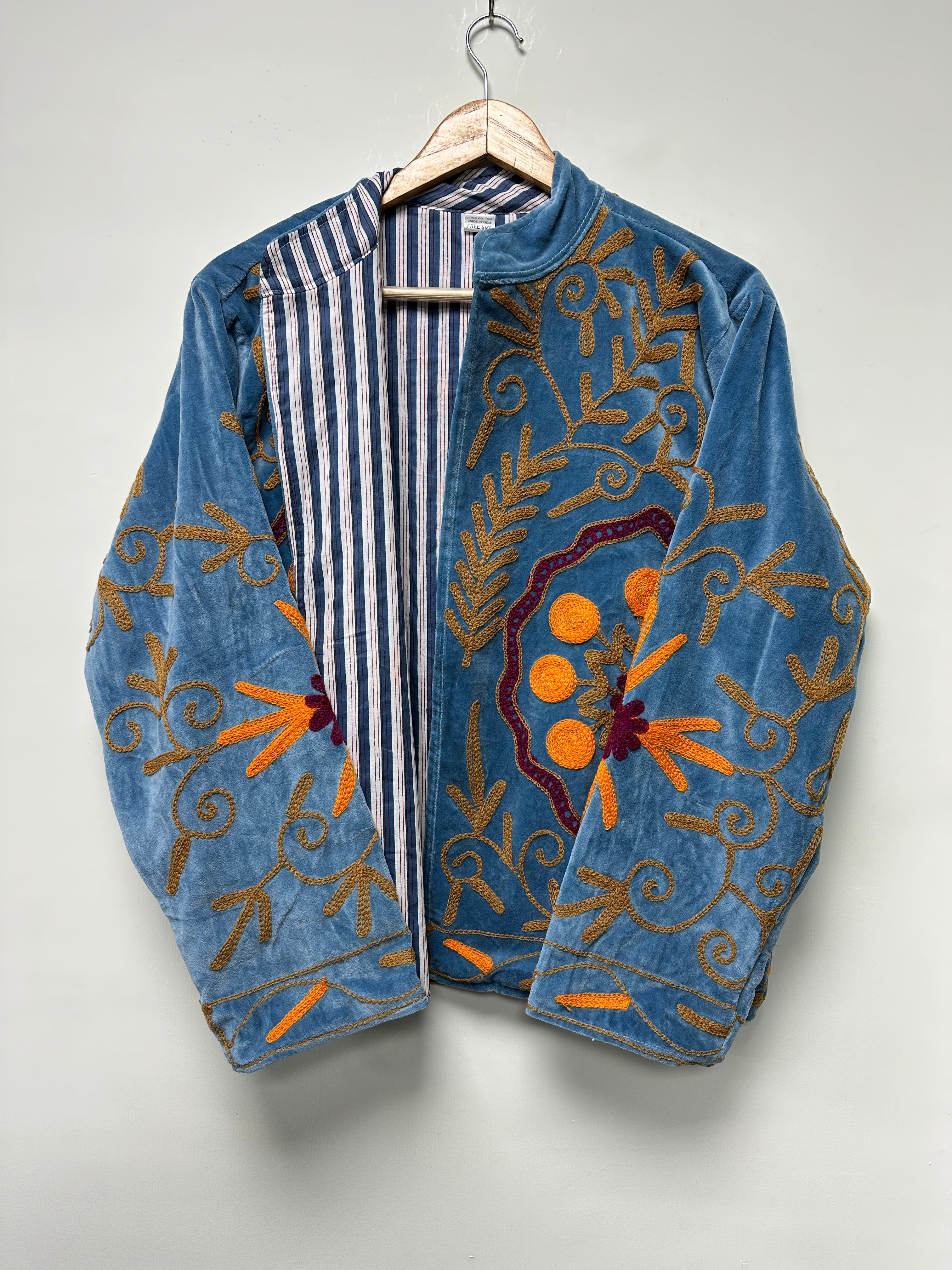 Image of Winter wear suzani jacket womens Indain tranditional style coat