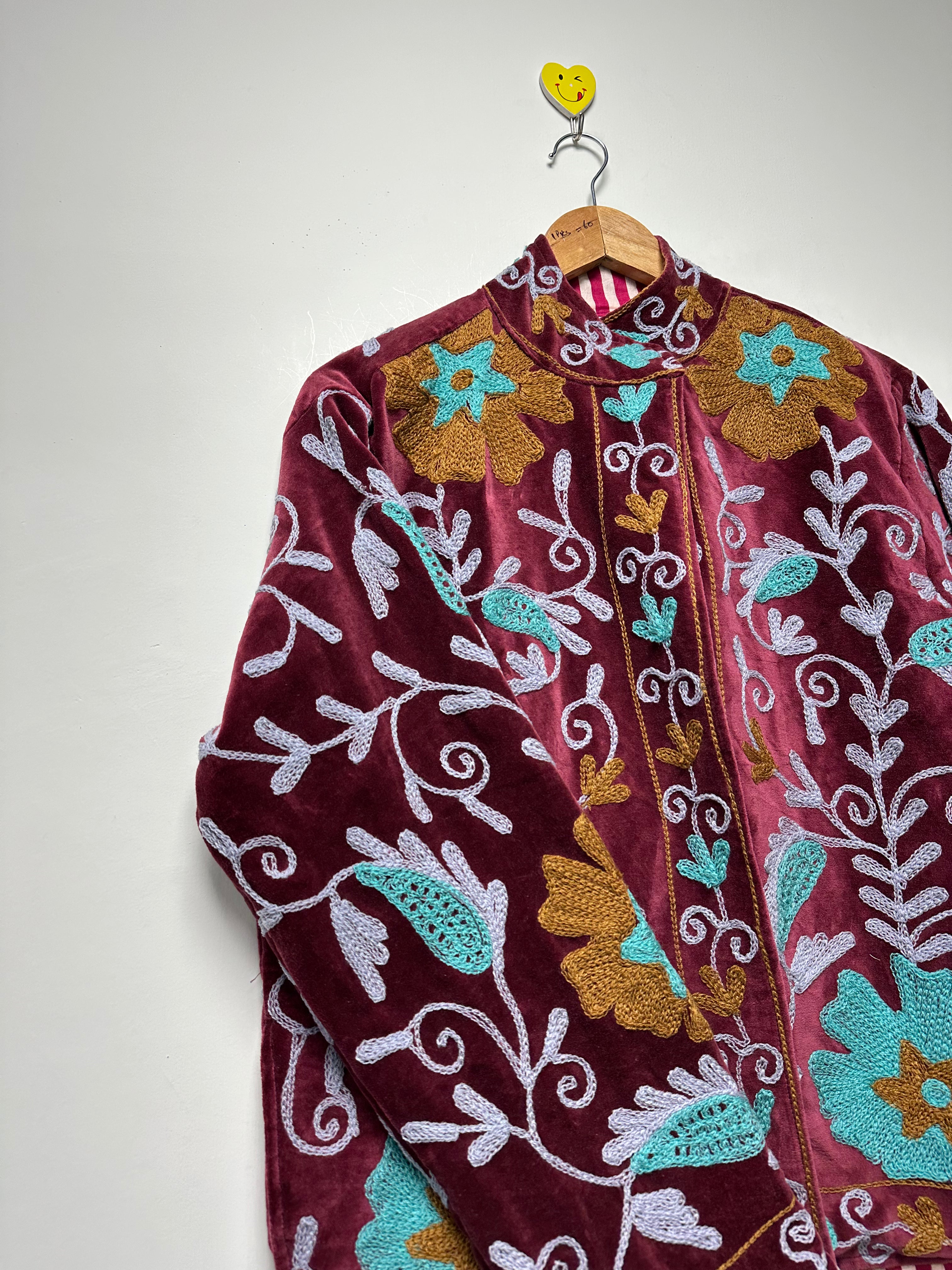 Boho Floral Cotton Jacket Suzani Style Ethnic Outerwear