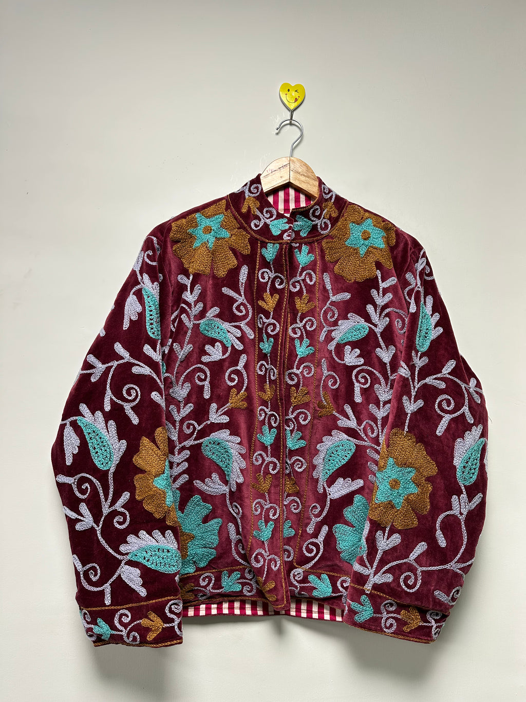 Boho Floral Cotton Jacket Suzani Style Ethnic Outerwear