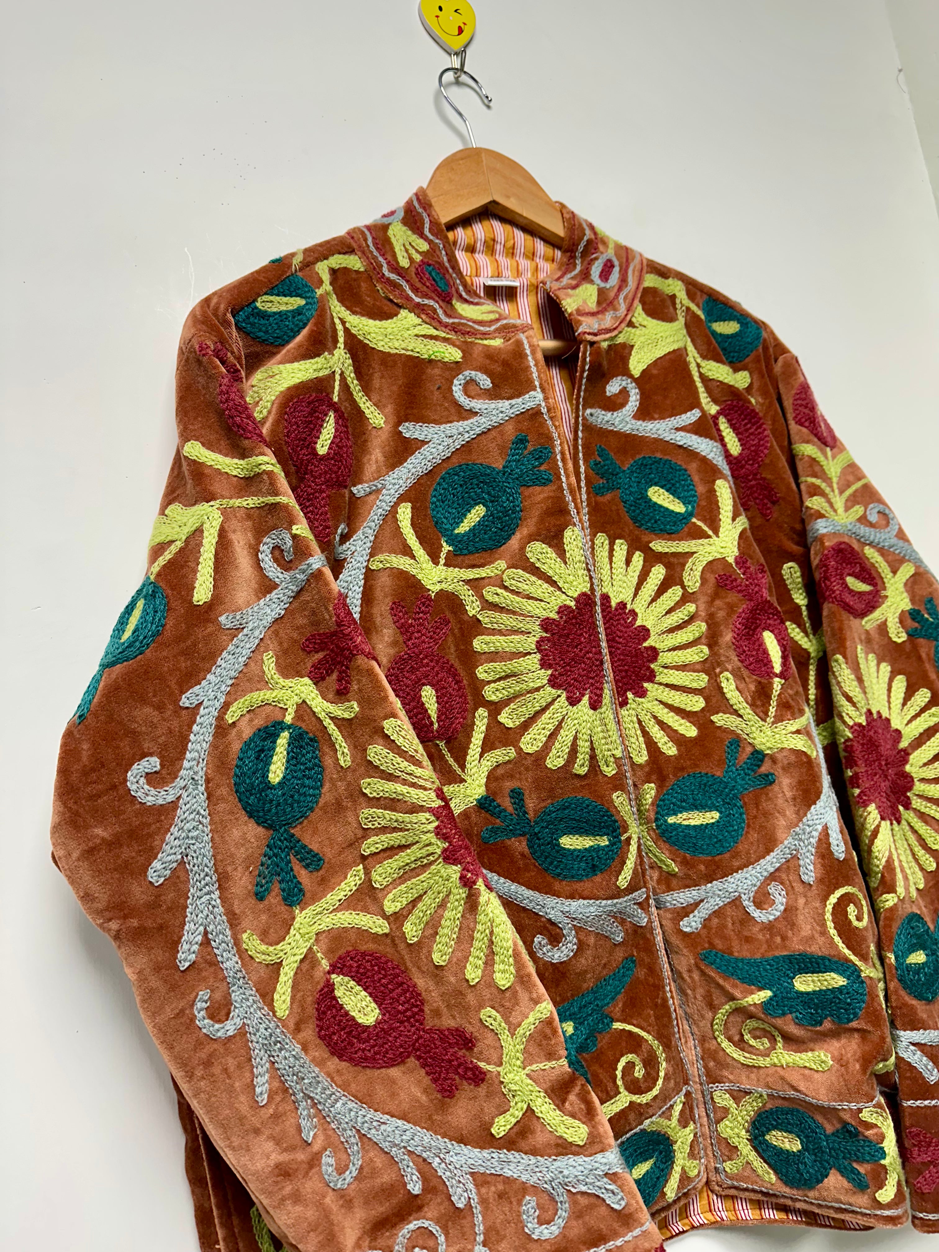Handmade Velvet Jacket womens - Boho Winter Coat