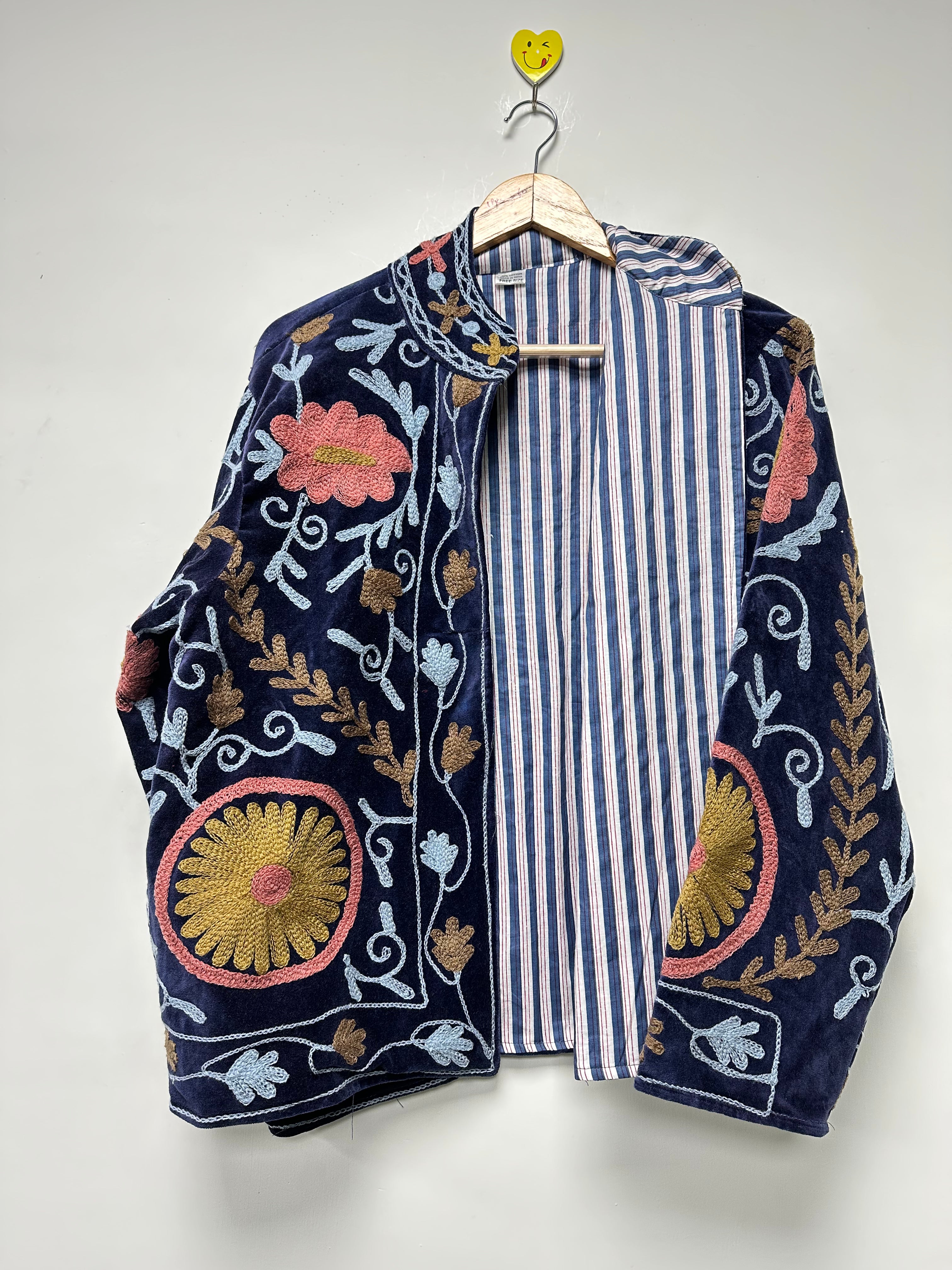 Image of Bohemian Artistic Embroidered Winter Jacket for women