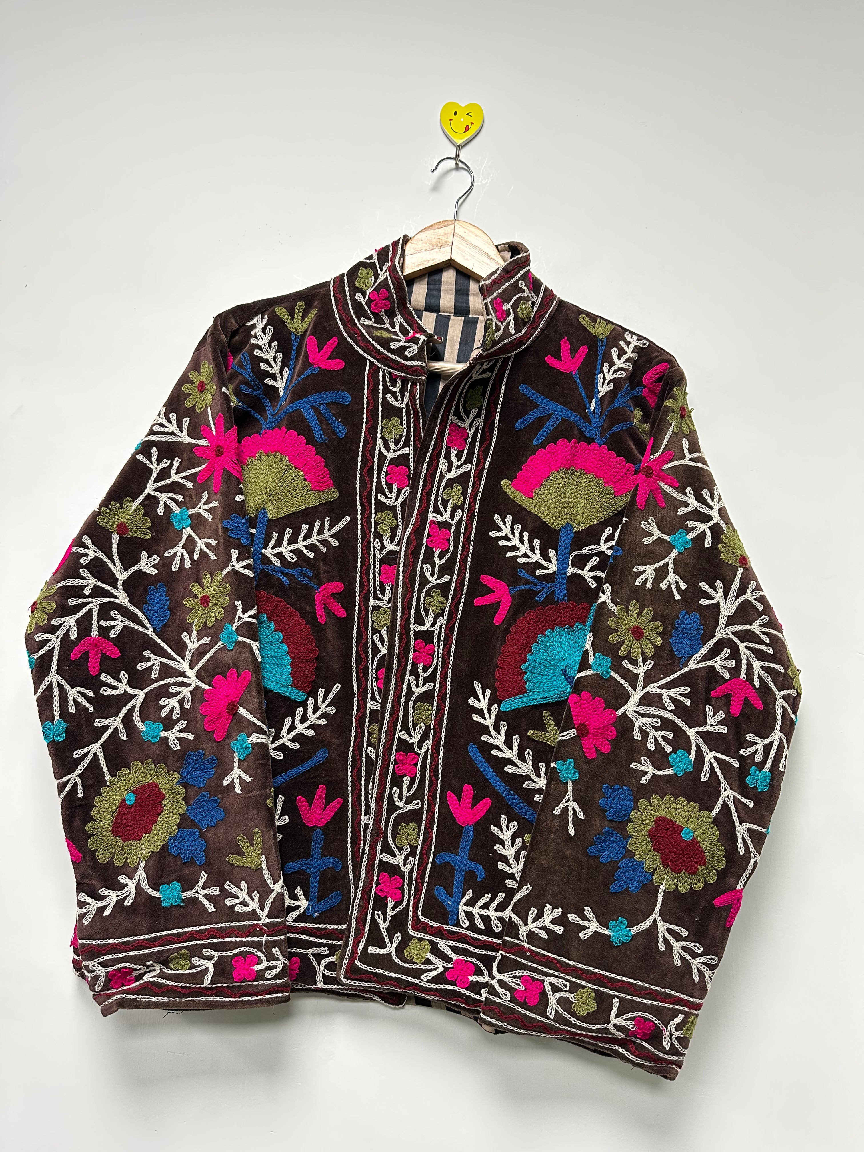 Handmade Boho Embroidery velvet Jacket