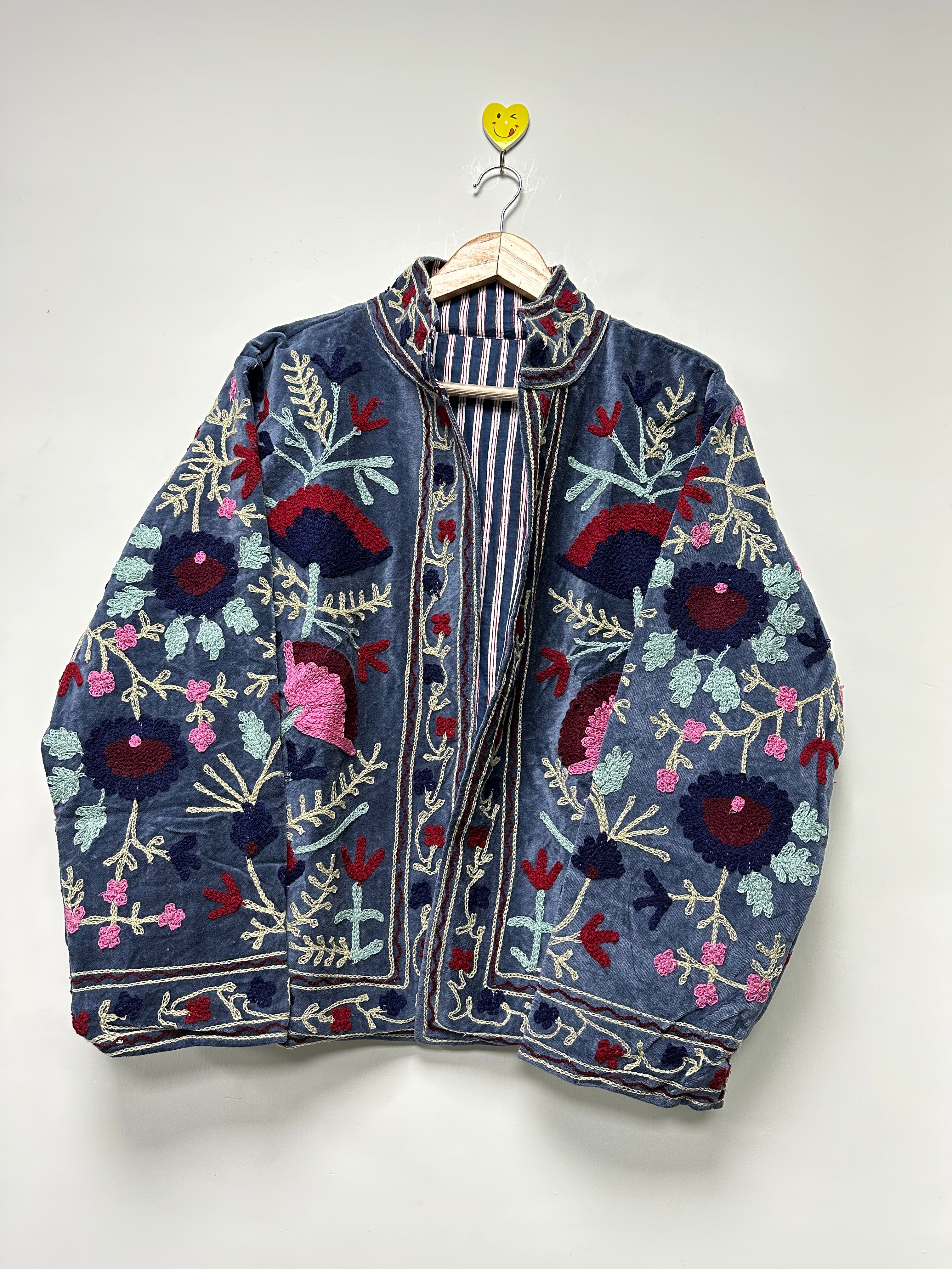 Handmade Indian Style Coat Velvet Suzani Jacket for women & men