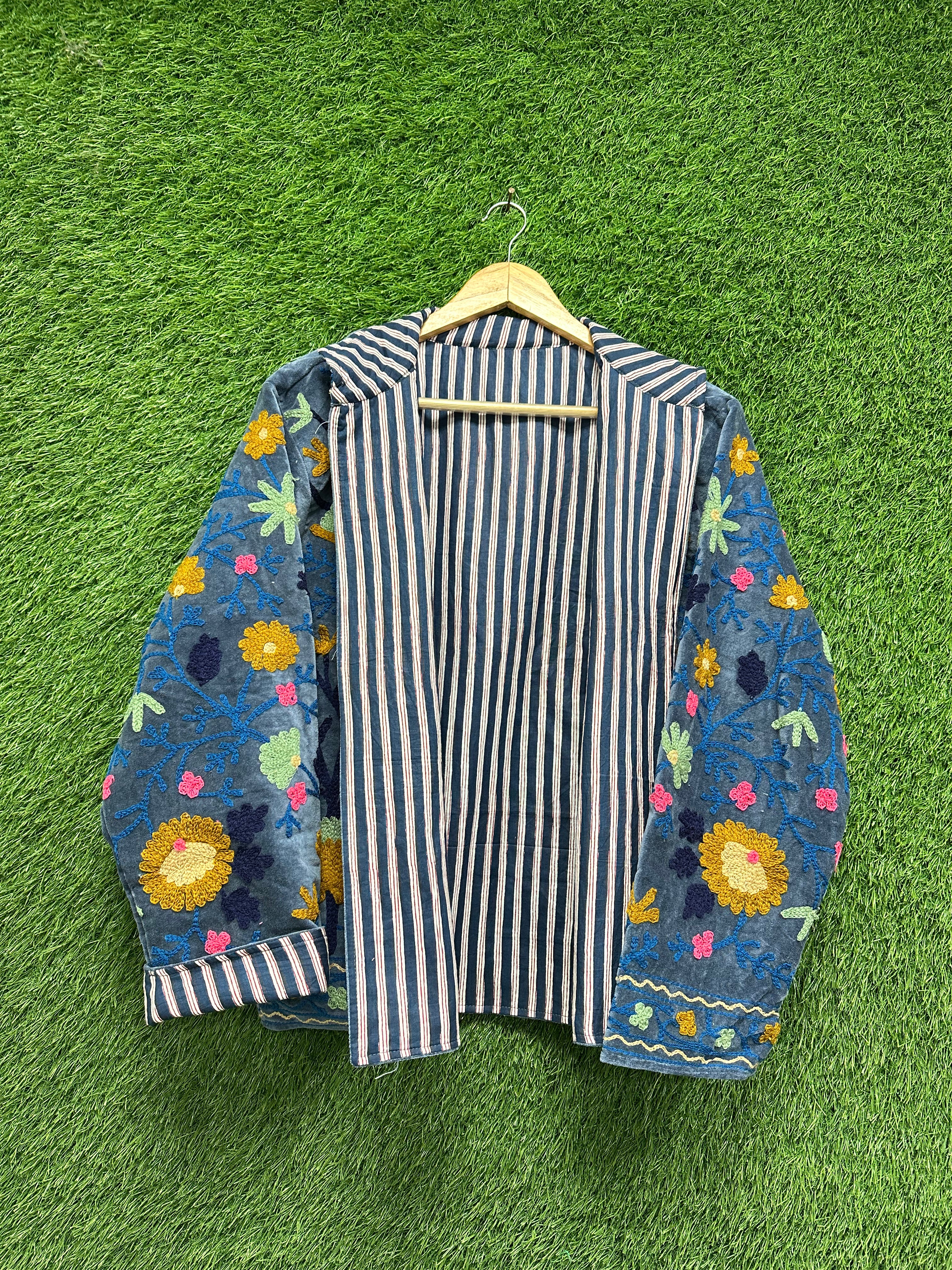 vintage floral winter wear jacket for womens & men