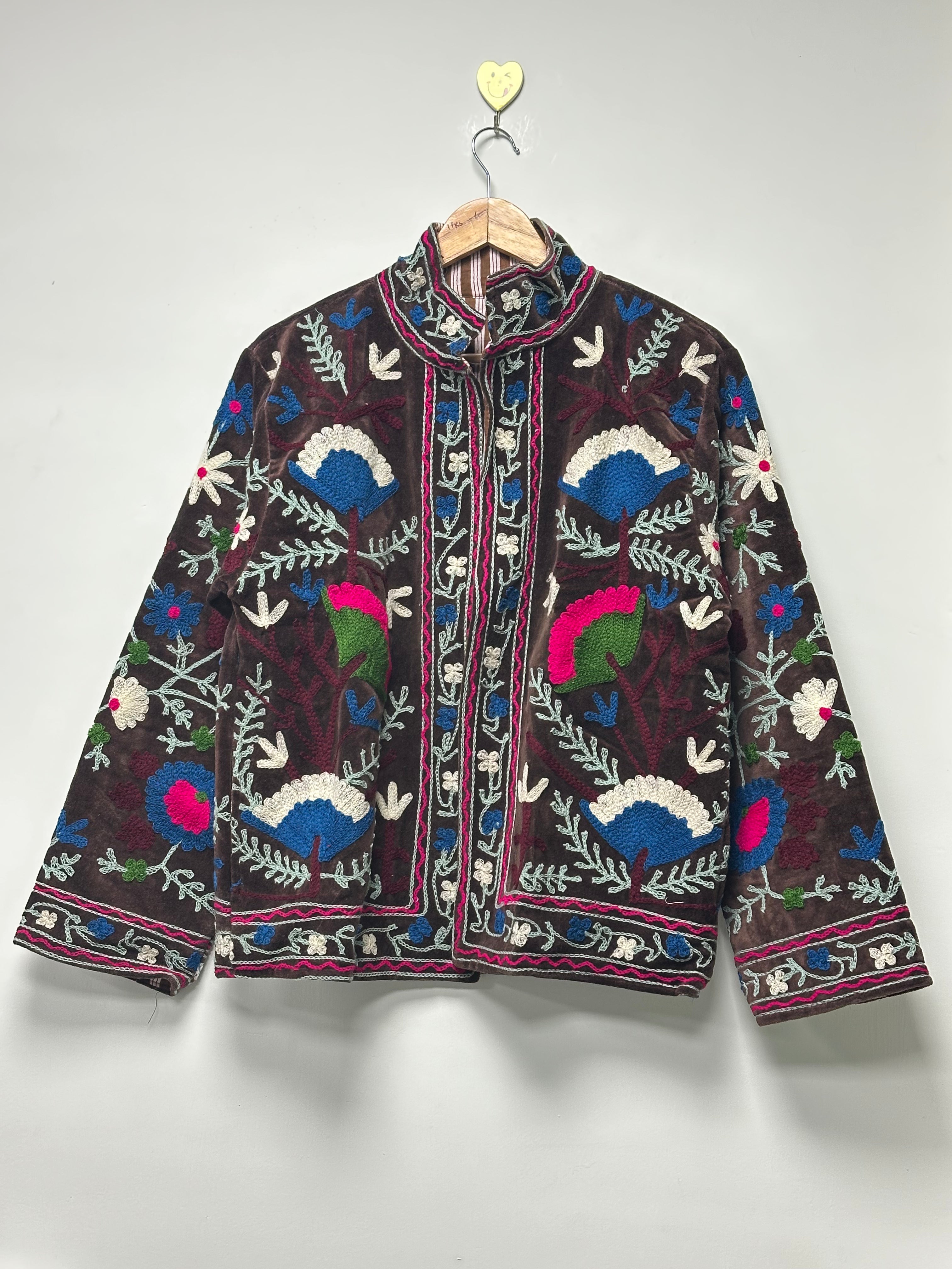 Boho hand Embroidery women winter wear jacket