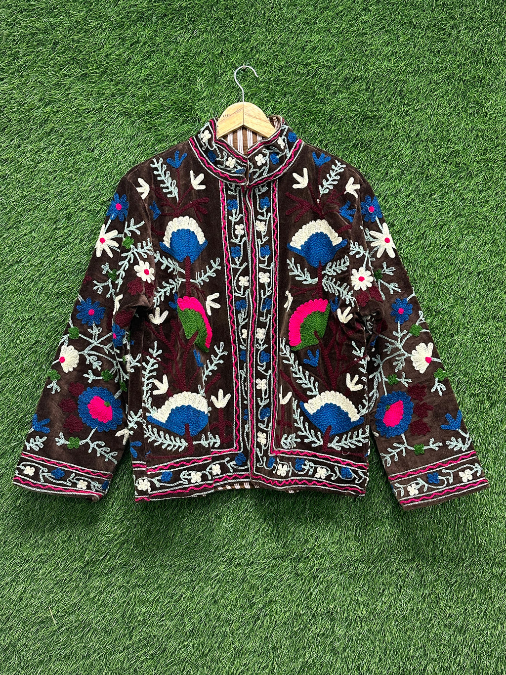 Boho hand Embroidery women winter wear jacket