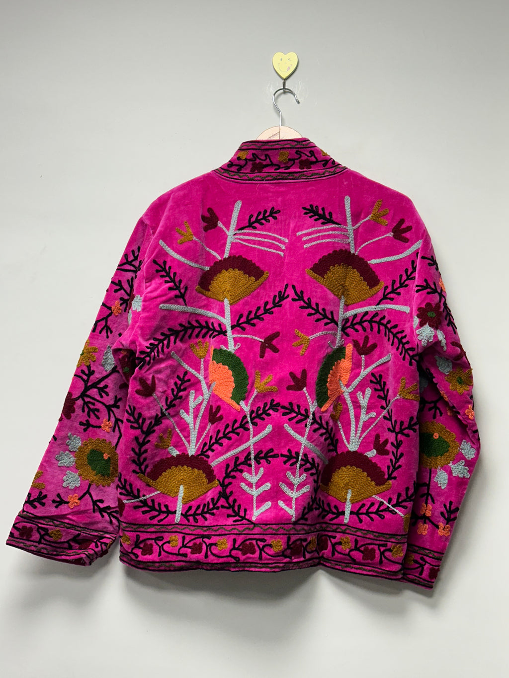 Pink Velvet Suzani Embroidered Jacket