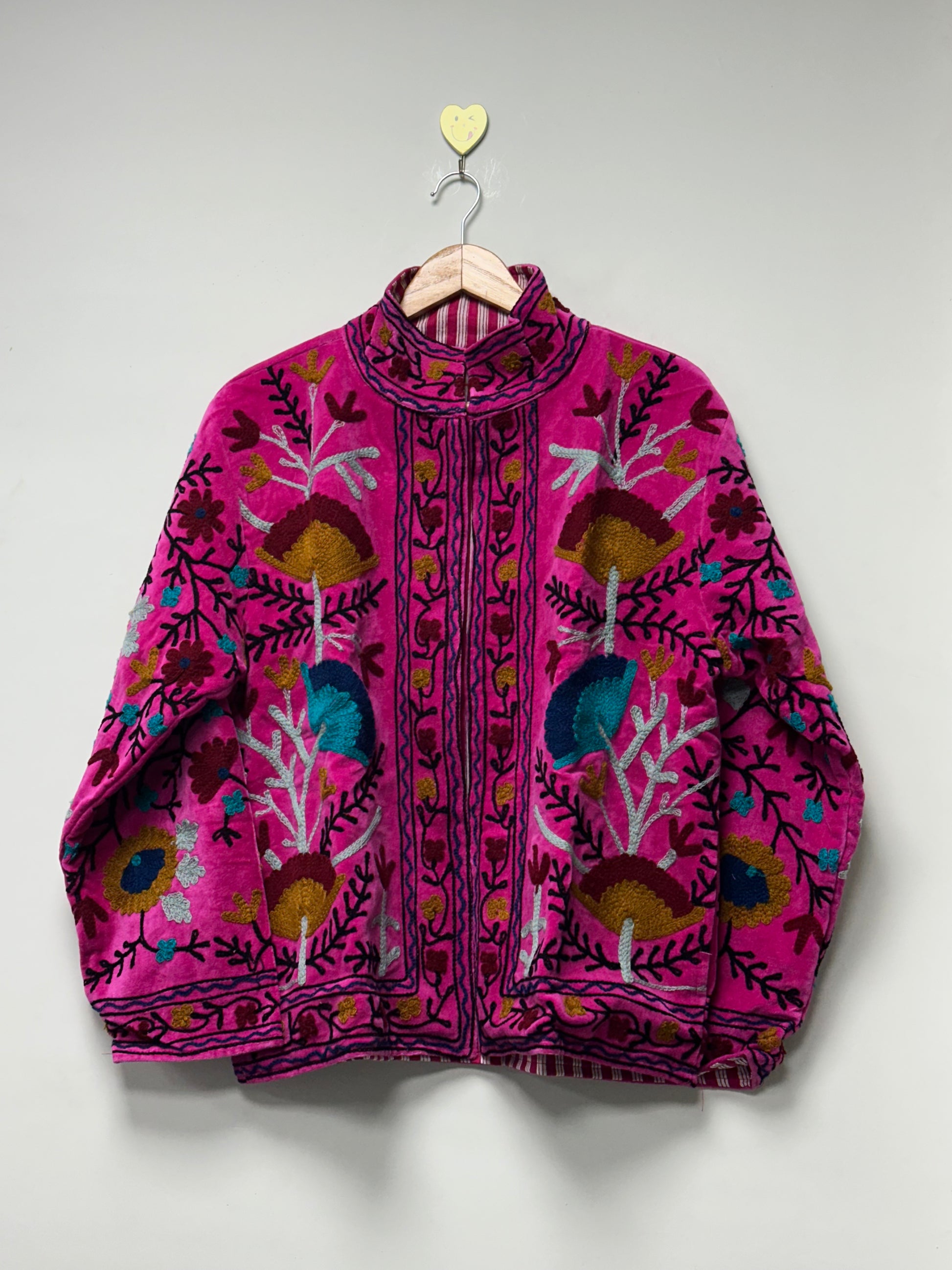 Handmade Boho Embroidery bomber Jacket