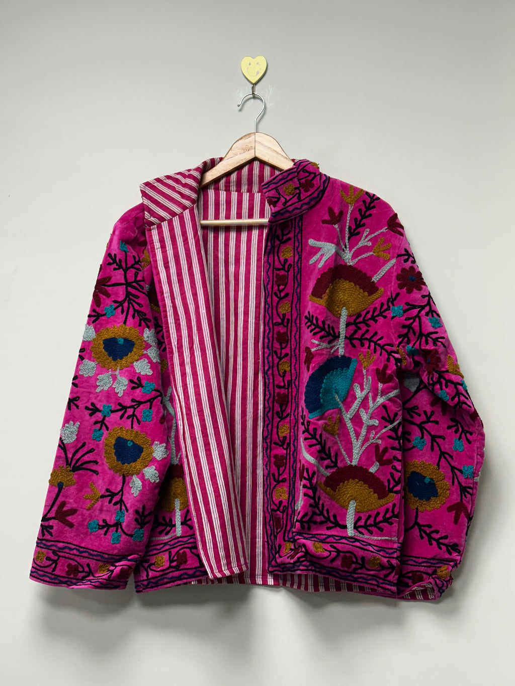 Handmade Boho Embroidery bomber Jacket