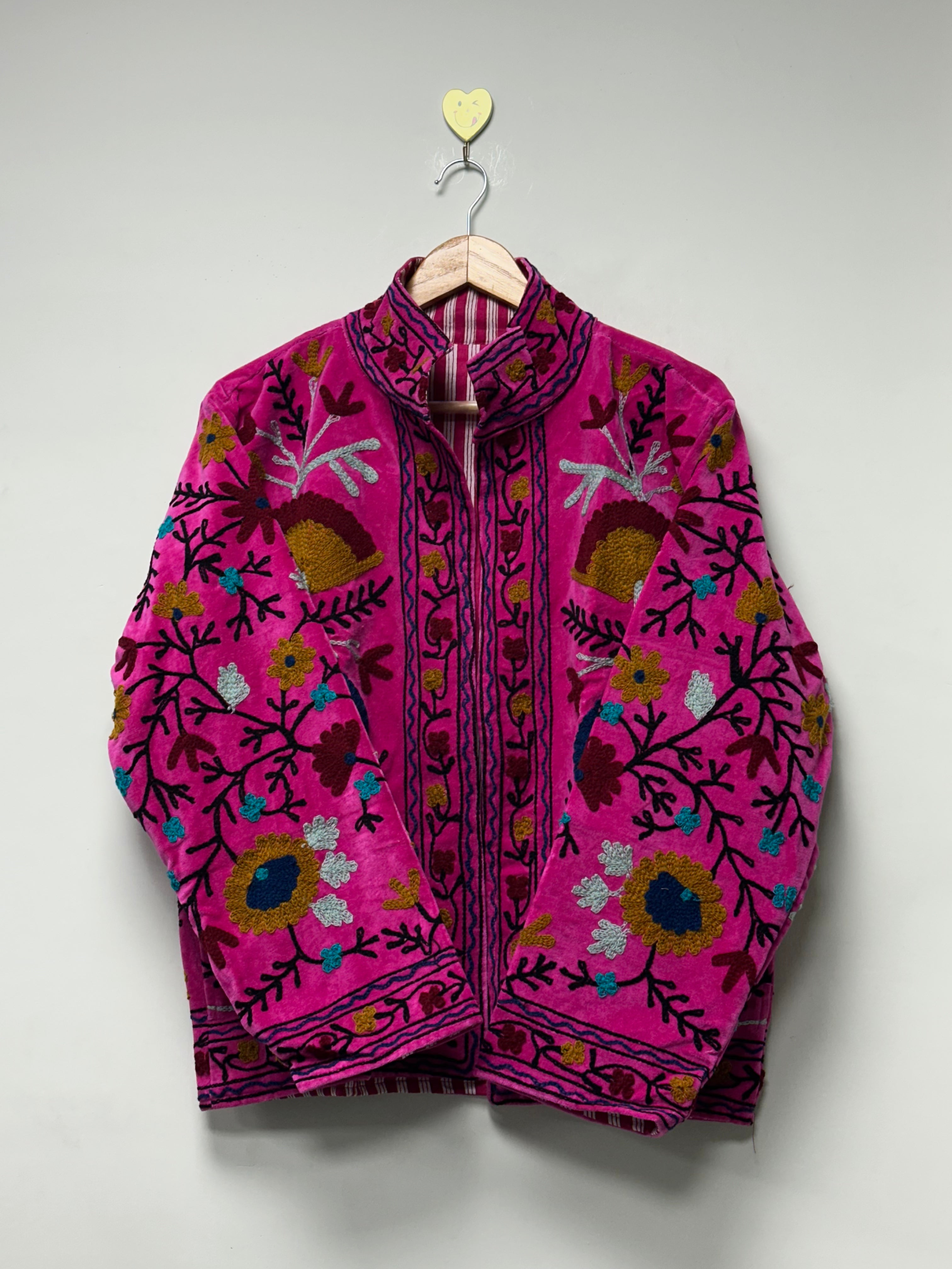 Image of Handmade Boho Embroidery bomber Jacket